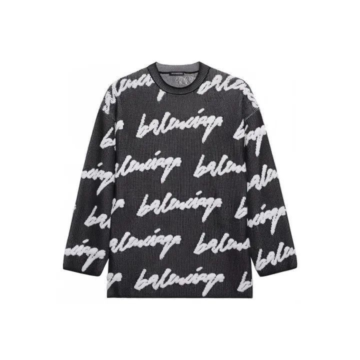 Balenciaga Balenciaga Logo Print Long Sleeve Knit Top 0079-2507 Size M / US 6-8 / IT 42-44 - 1 Thumbnail