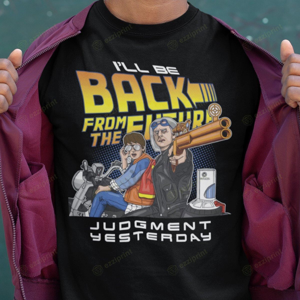 The Unbranded Brand JUDGMENT YESTERDAY BACK TO THE FUTURE T-SHIRT Size L / US 10 / IT 46 - 1 Thumbnail