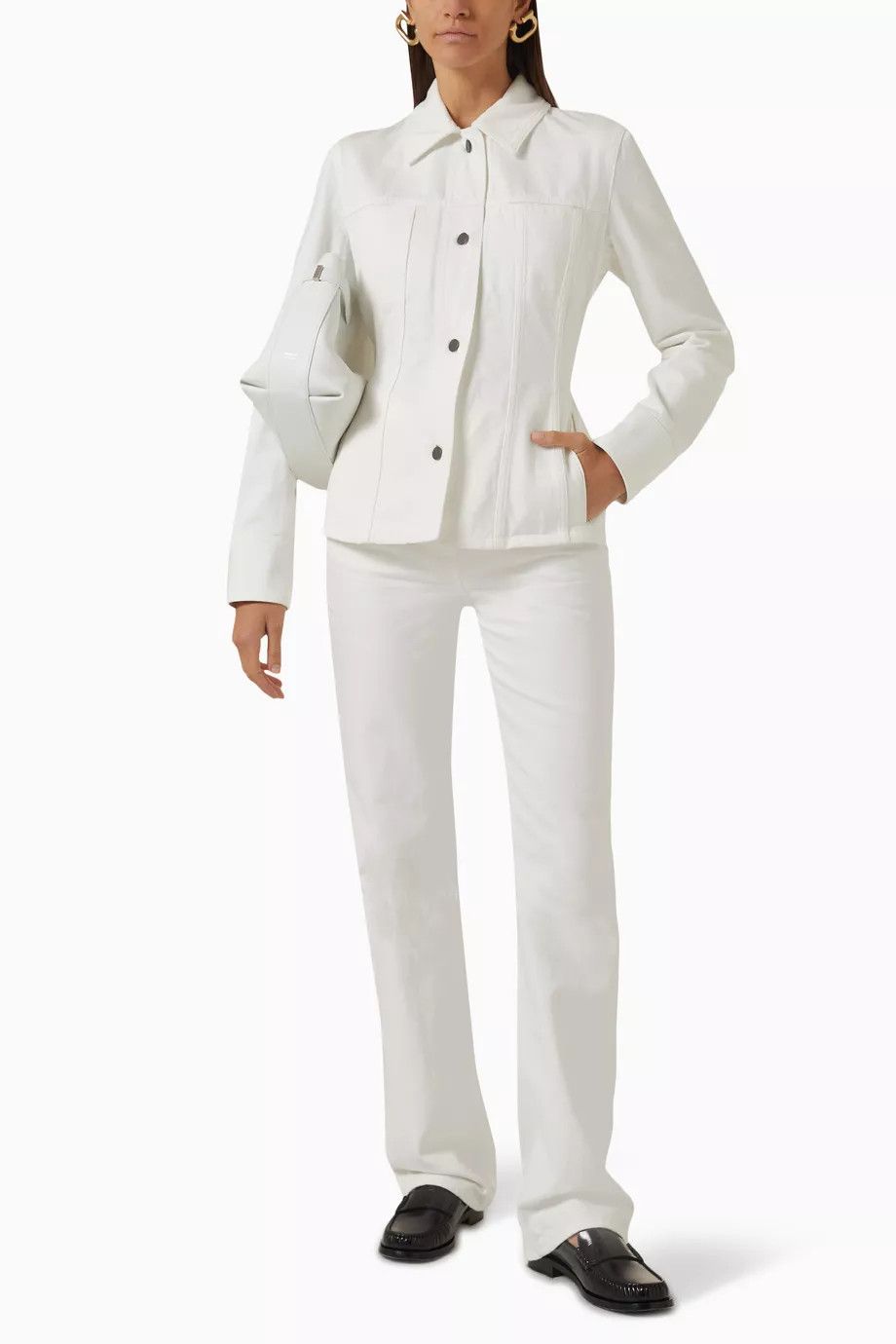Salvatore Ferragamo o1s1rm1224 Denim Jacket in White Size XS / US 0-2 / IT 36-38 - 3 Thumbnail