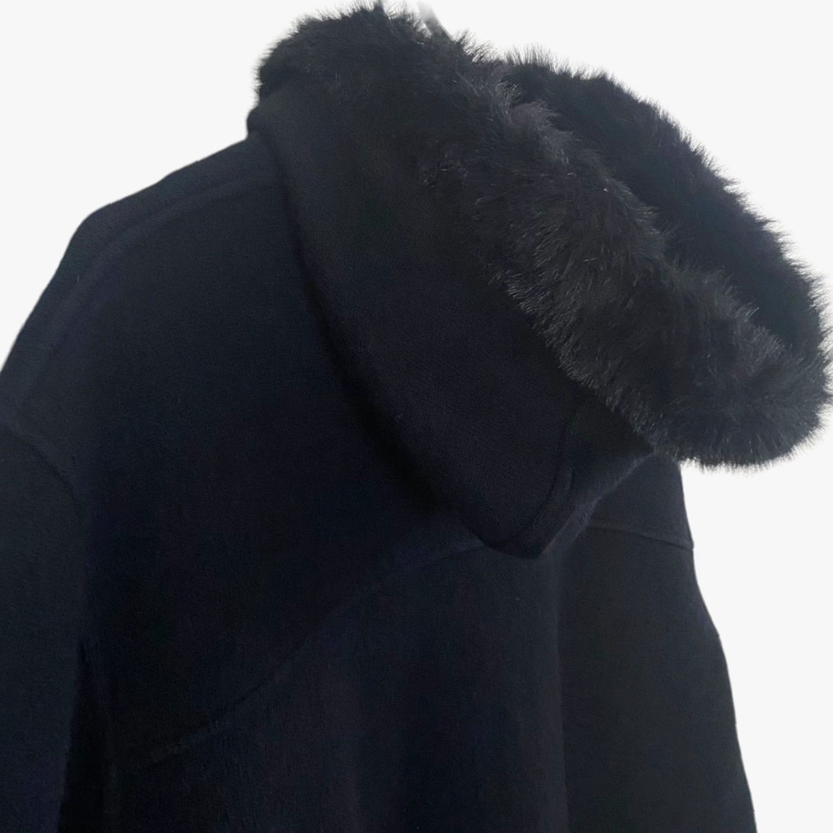 Jones New York VINTAGE Jones New York Wool Jacket Black Faux Fur Hooded Full-Zip Women's Large Size L / US 10 / IT 46 - 6 Thumbnail