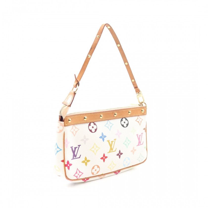 Louis Vuitton Pochette Accessoire Monogram Multicolor Shoulder Bag White