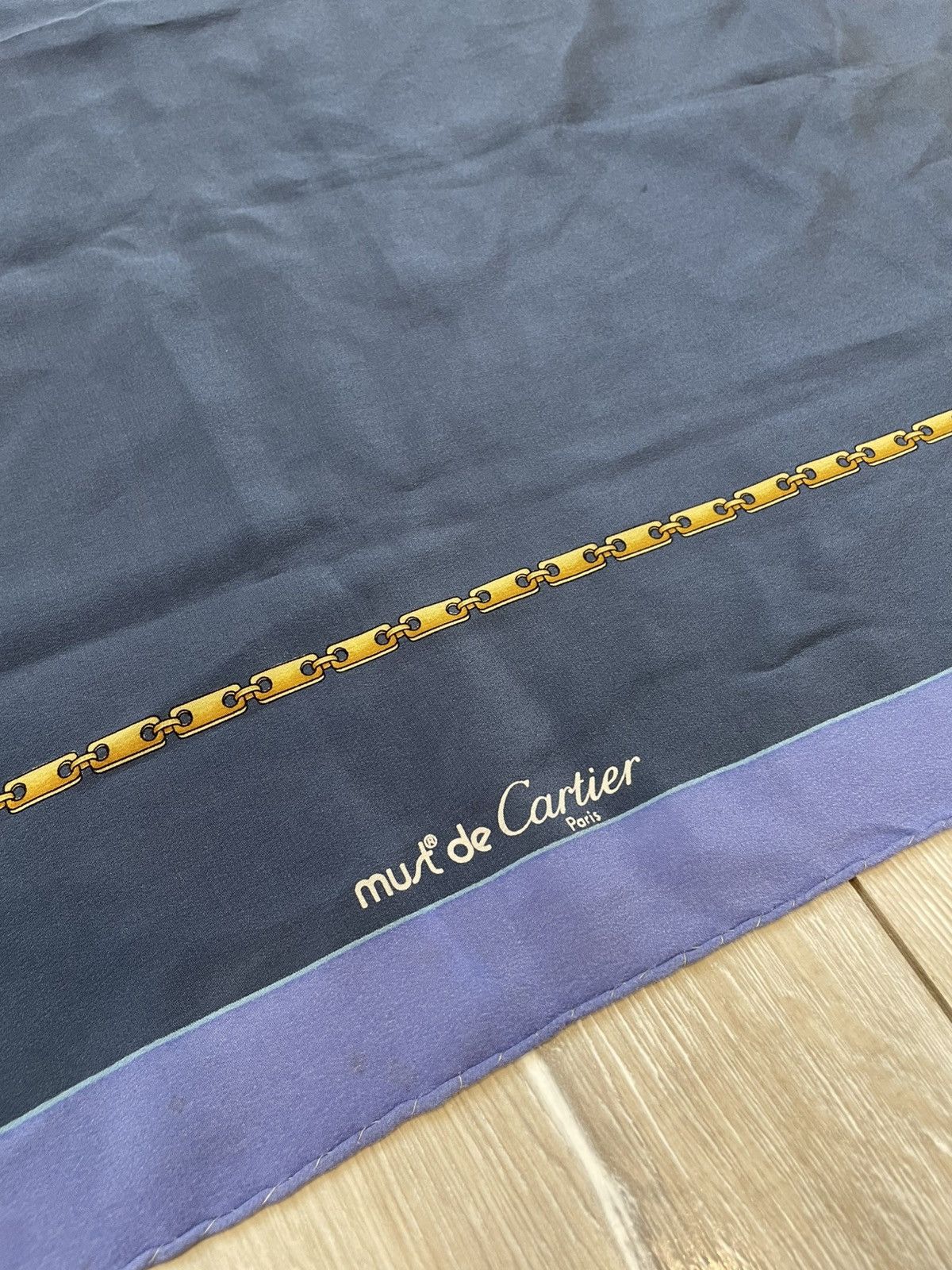 Cartier Vintage Must de Cartier Chain Silk Scarf Size ONE SIZE - 2 Thumbnail