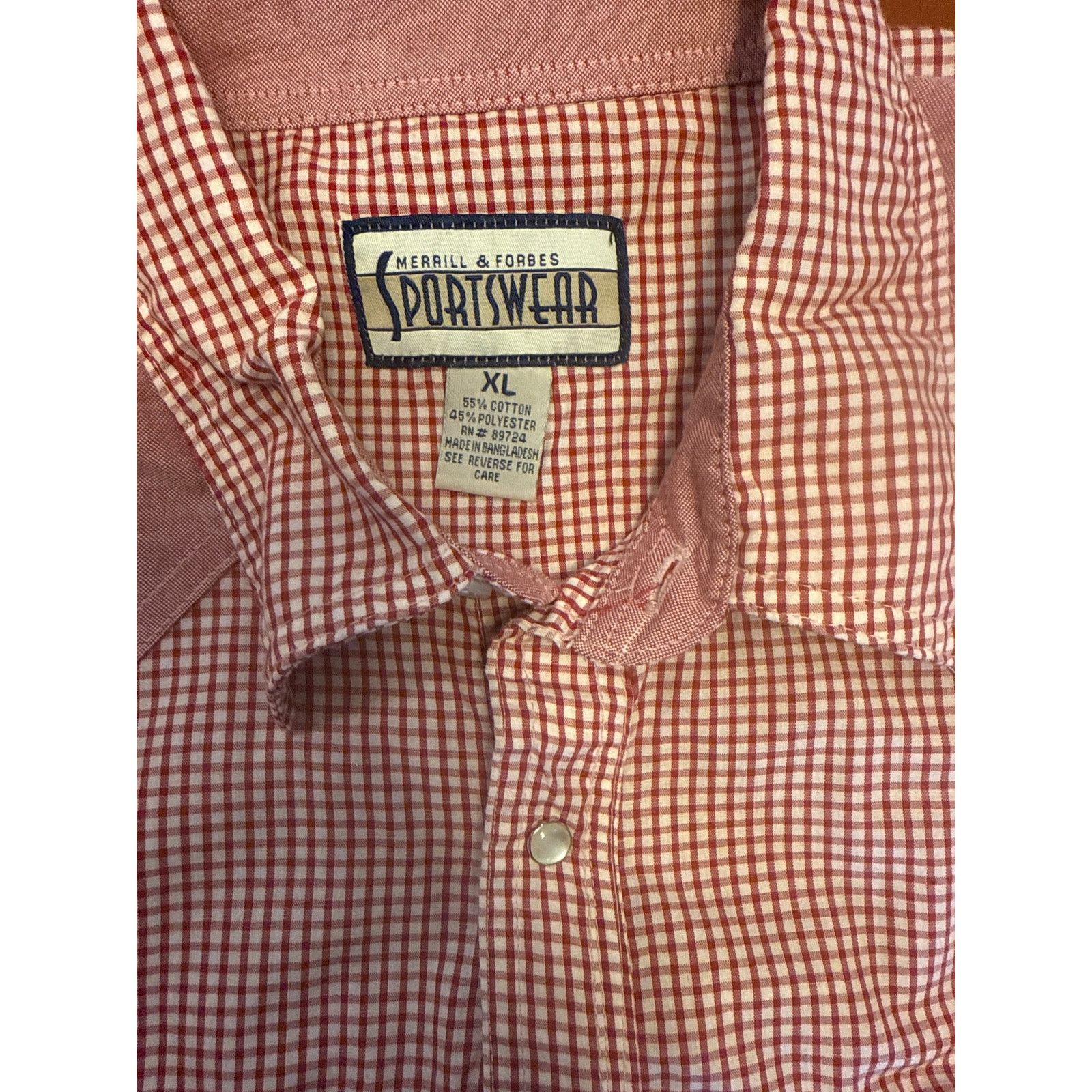 Other Merrill & Forbes Western Pearl Snap Gingham Shirt Red XL Size US XL / EU 56 / 4 - 2 Thumbnail