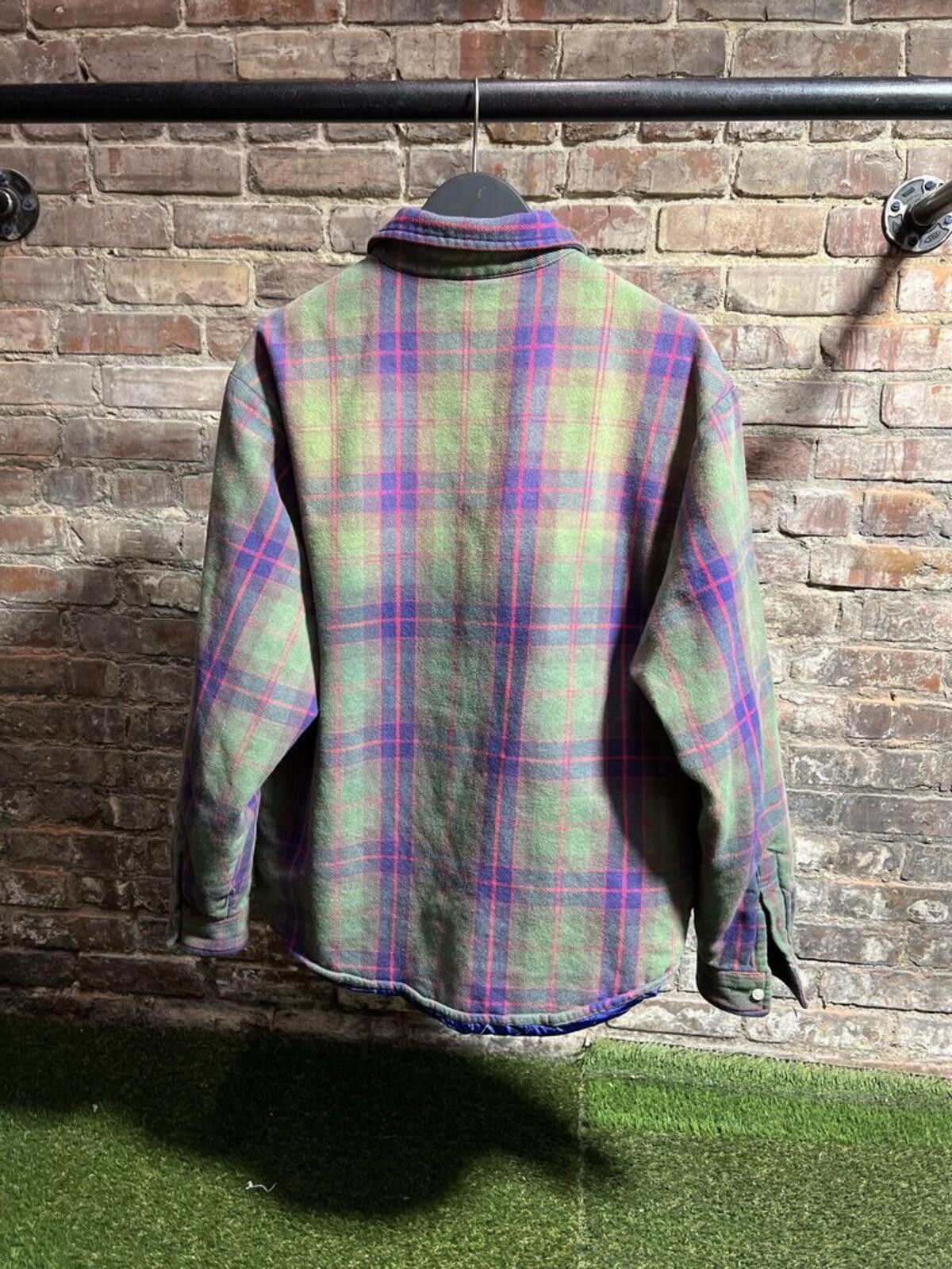 Supreme Supreme Quilted Flannel Green/Purple Sz. M Size ONE SIZE - 2 Thumbnail
