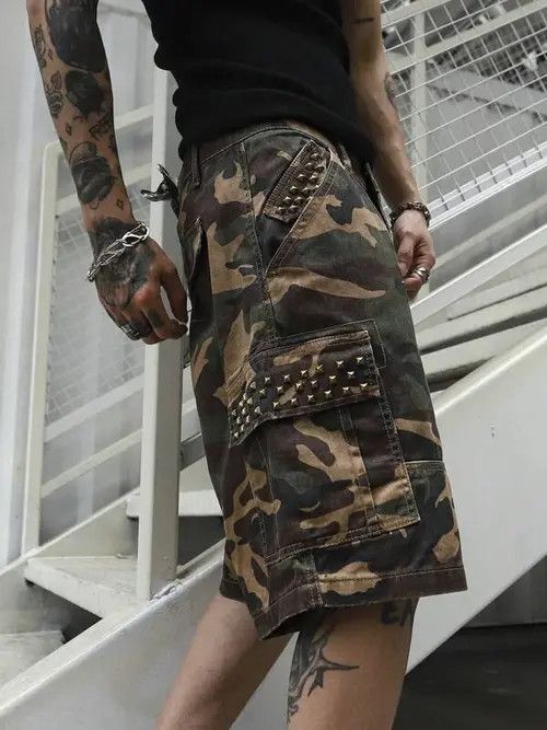 Japanese Brand DRIP vintage camoY2K military shorts jorts Size US 34 / EU 50 - 2 Thumbnail