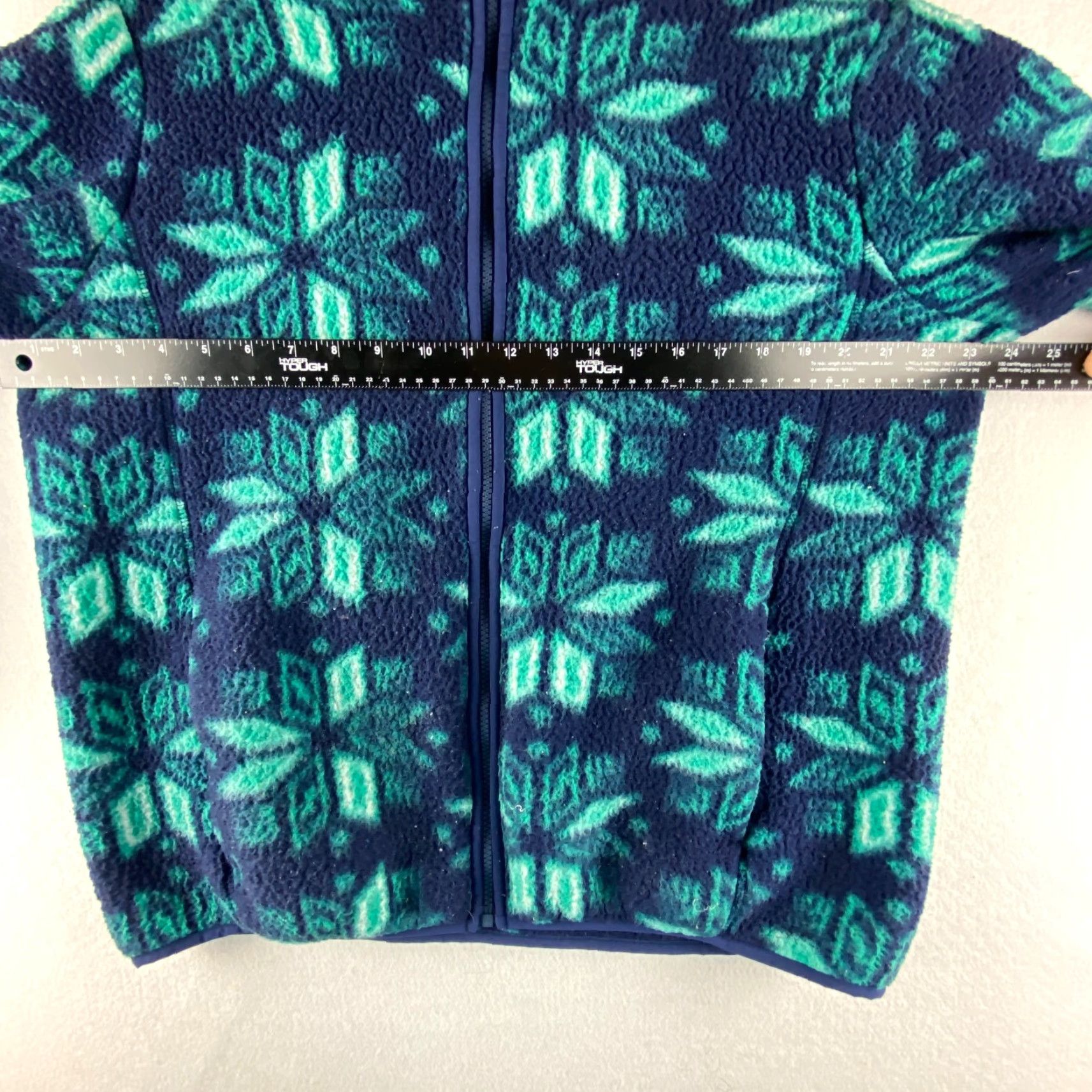 Lands' End Lands End Womens Large L Blue Full Zip Sweater Snowflake Aztec Pattern Shirt Size L / US 10 / IT 46 - 5 Thumbnail