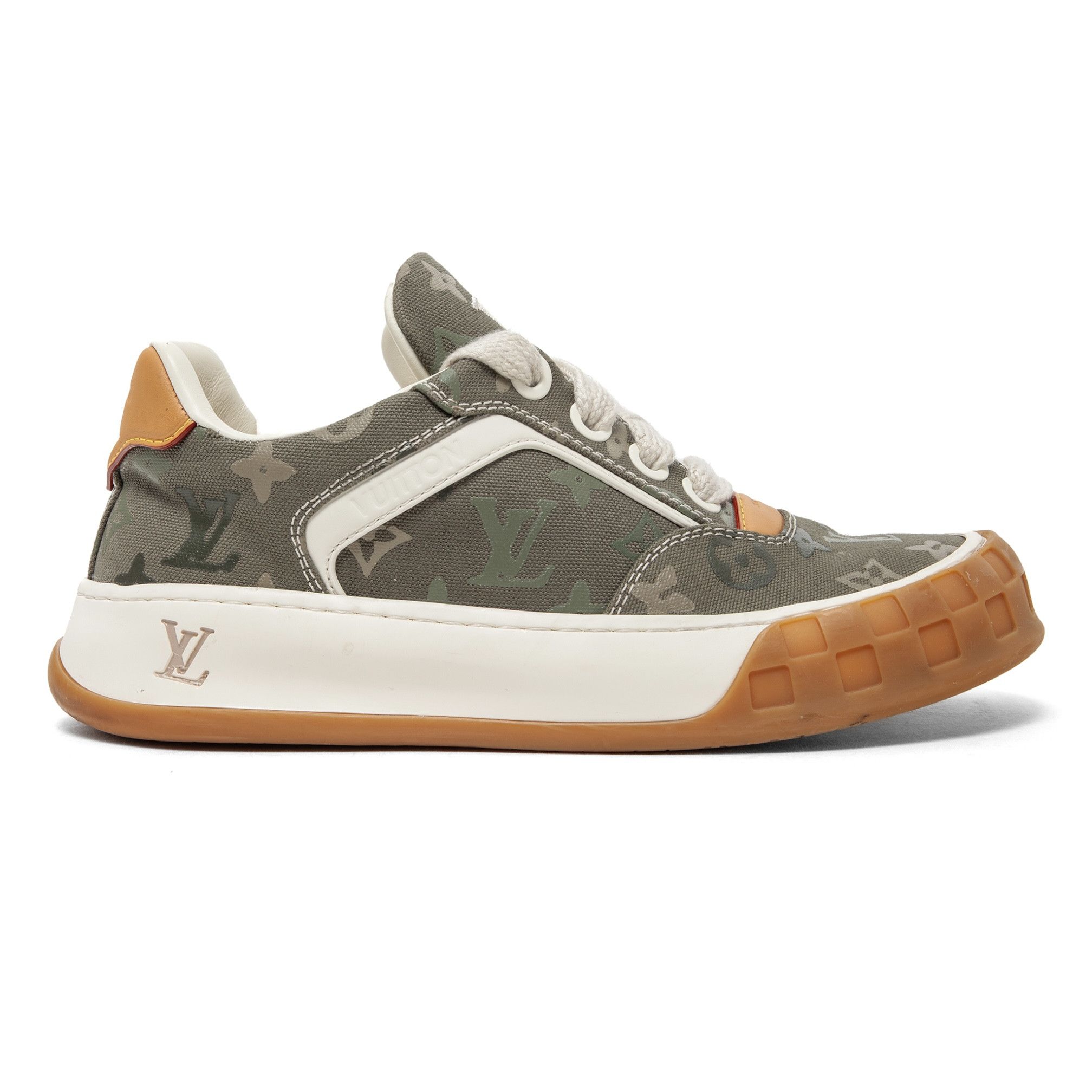 Louis Vuitton LV Tilted Sneaker Low Olive Green White Multi Size US 7.5 / EU 40-41 - 1 Thumbnail