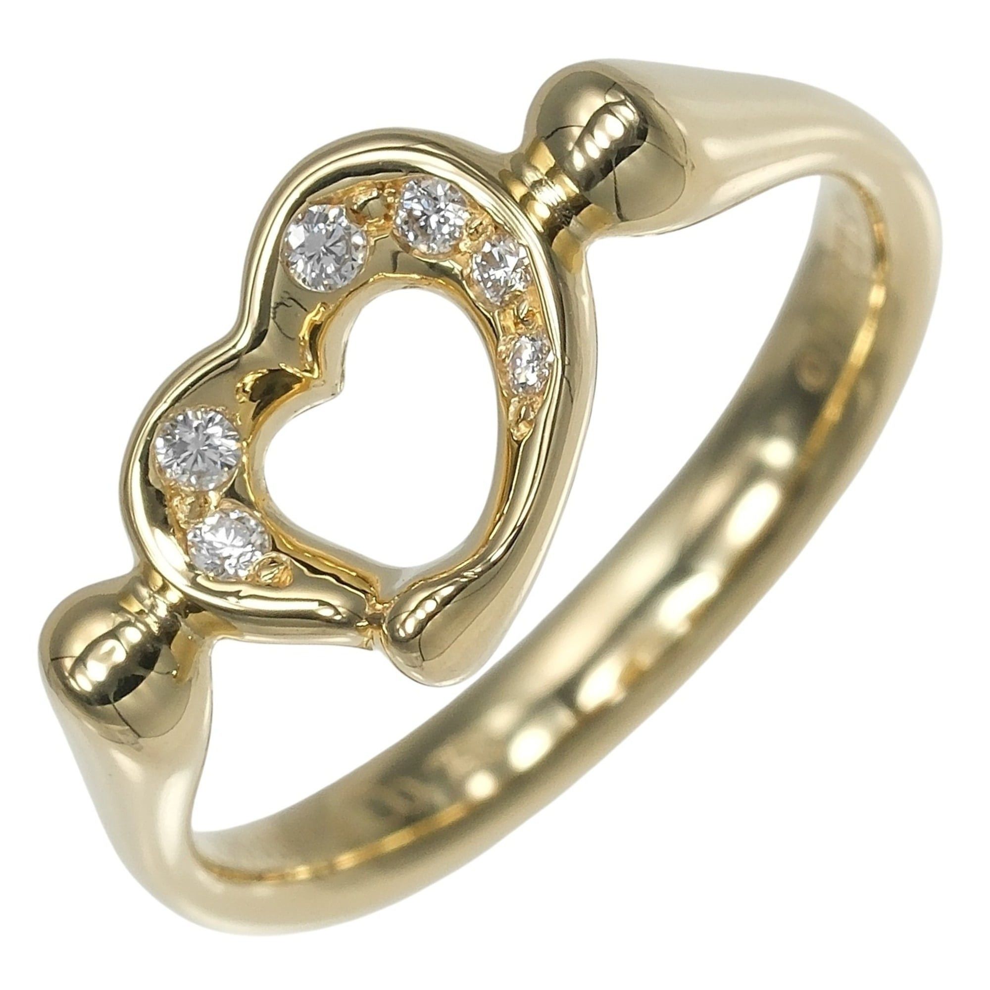 Tiffany & Co. Tiffany & Co. Open Heart Ring, Size 7.5, 18K Yellow Gold, 5 Diamonds, Approx. 3.54g. Size ONE SIZE - 1 Thumbnail