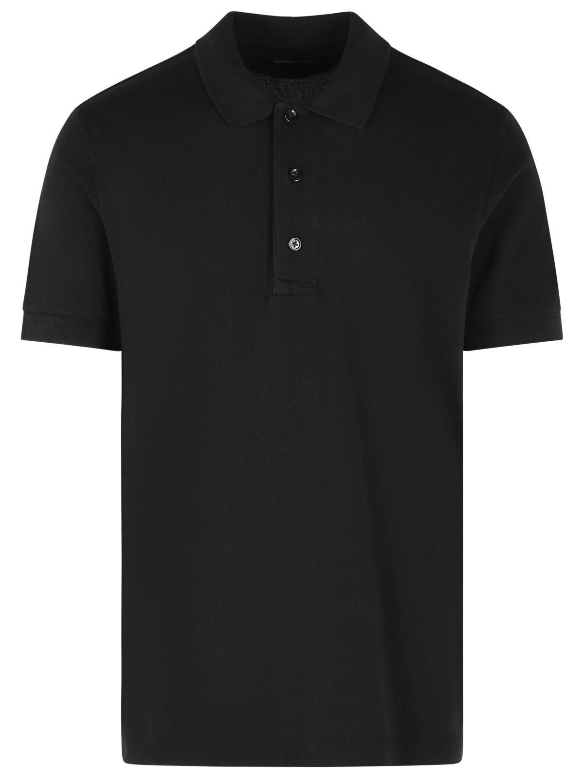 Tom Ford TOM FORD Black Cotton Blend Polo Shirt Size US XL / EU 56 / 4 - 1 Thumbnail