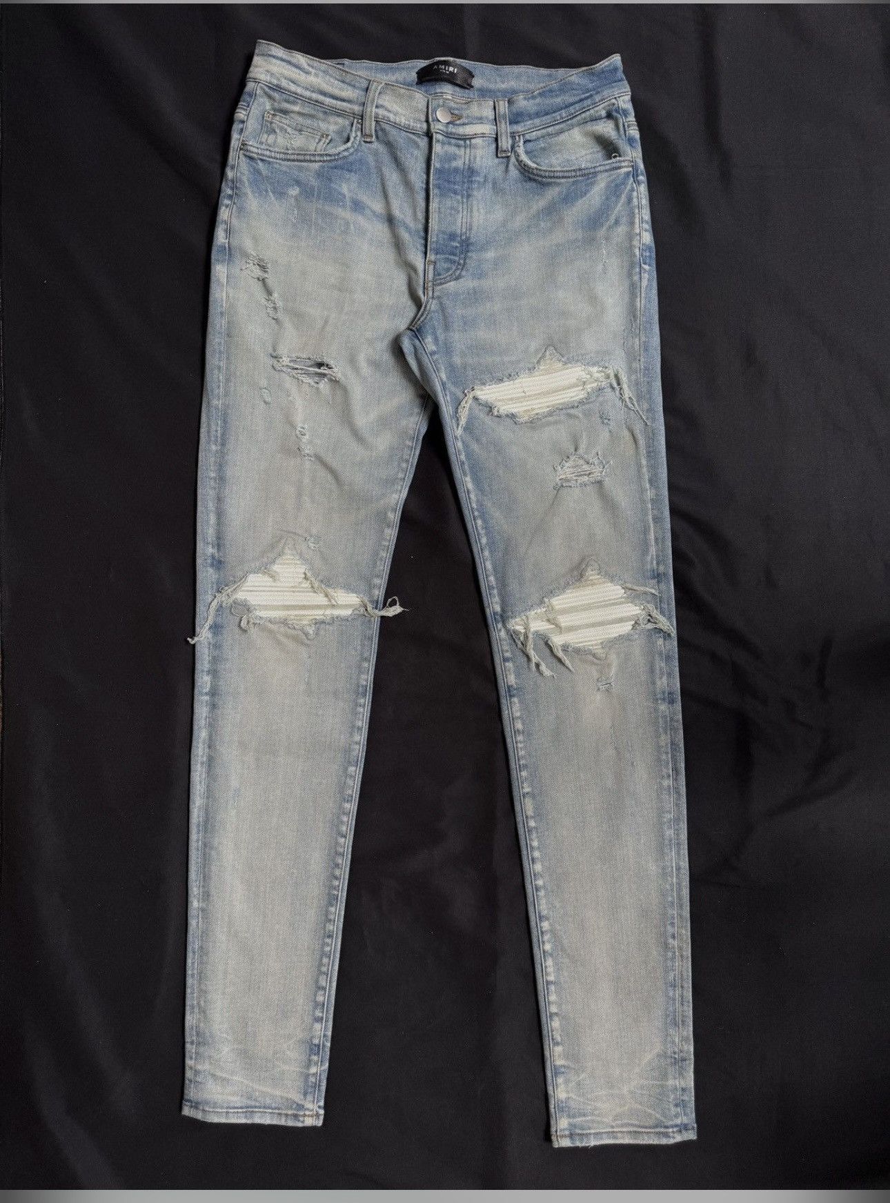 Amiri amiri jeans mx1 white patch Size US 33 - 1 Thumbnail