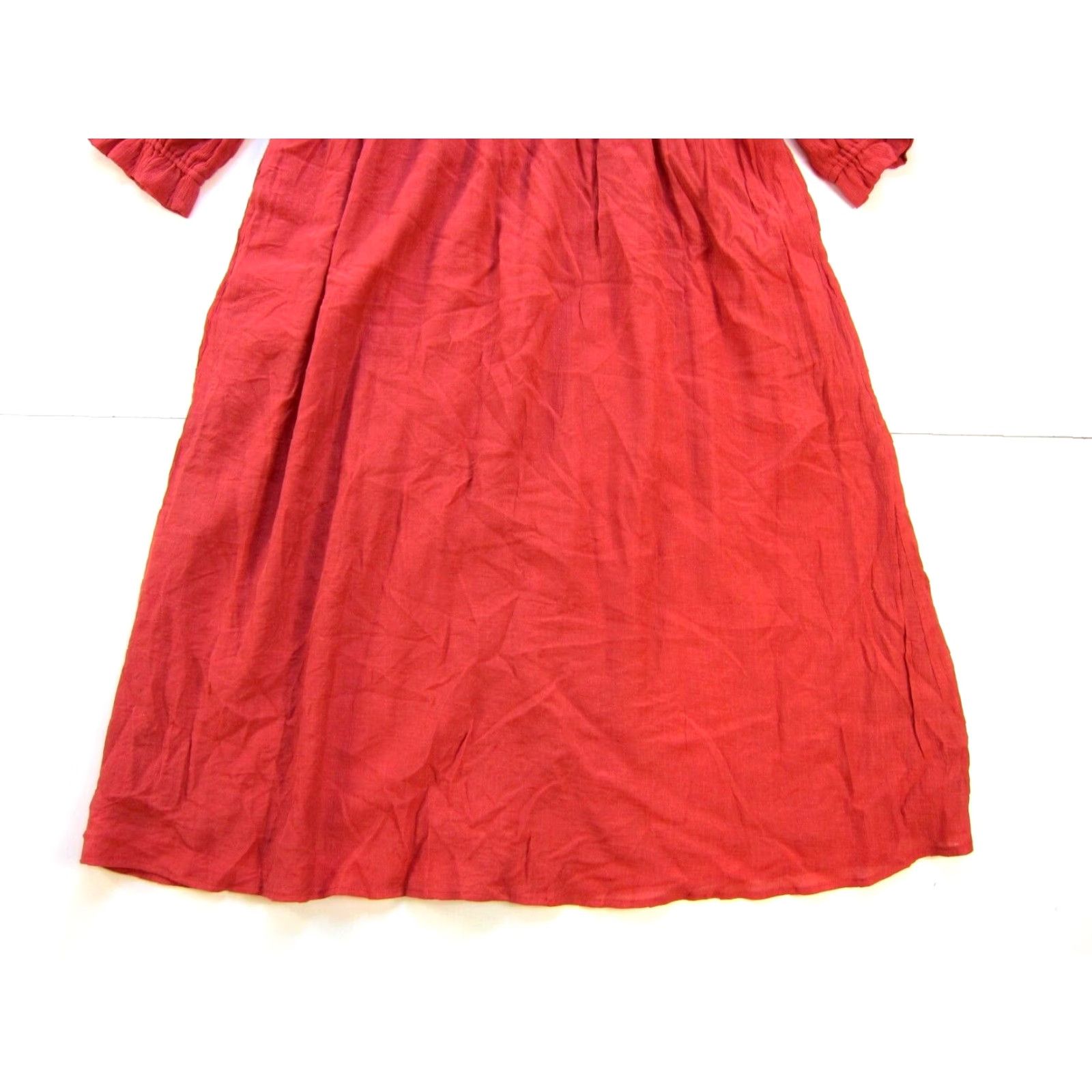 Vintage NWT MCO Rust Orange Rayon High Neck Pocket Long Sleeve Midi Mary Dress Small Size S / US 4 / IT 40 - 6 Thumbnail