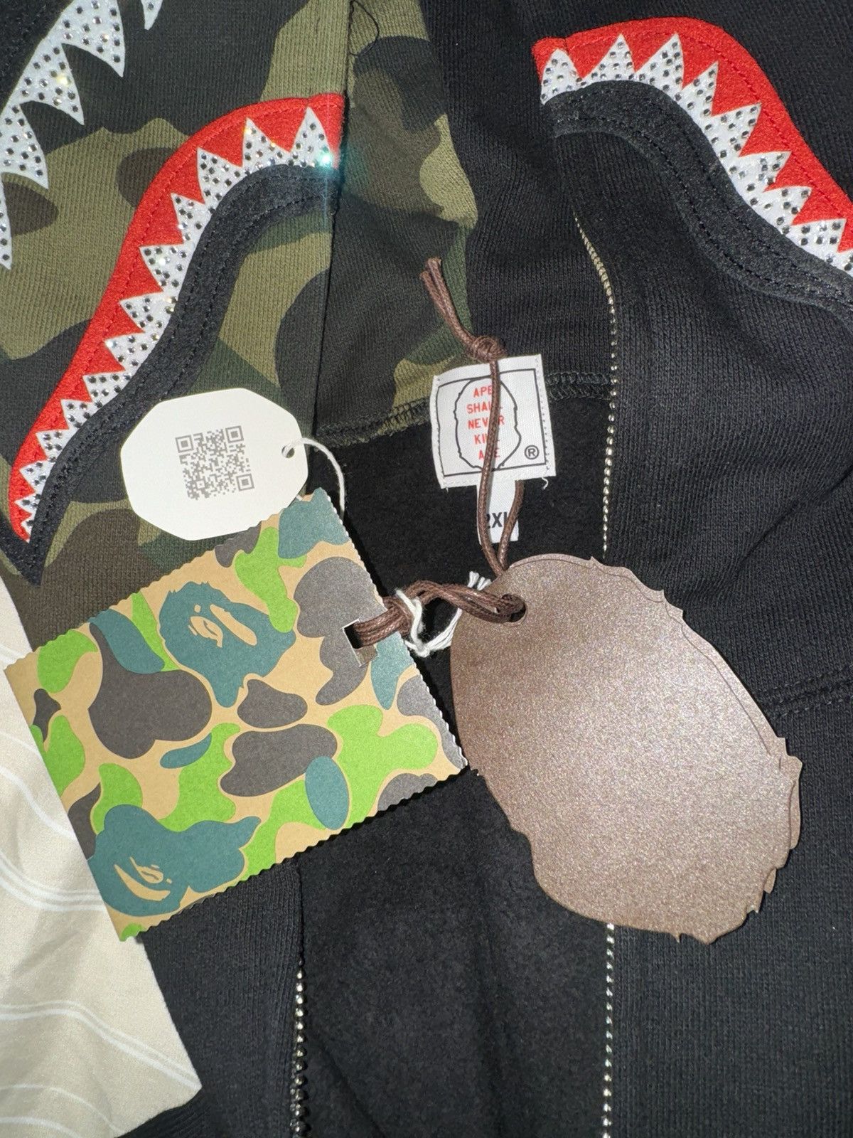 Bape Swarovski Shark Full Zip Hoodie Size US XXL / EU 58 / 5 - 20 Thumbnail