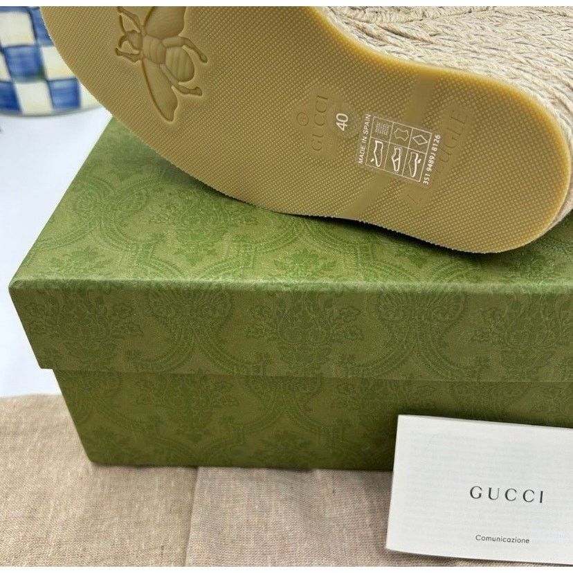 Gucci Women’s Gucci canvas GG wedge espadrilles size 40 Size US 10 / IT 40 - 7 Thumbnail