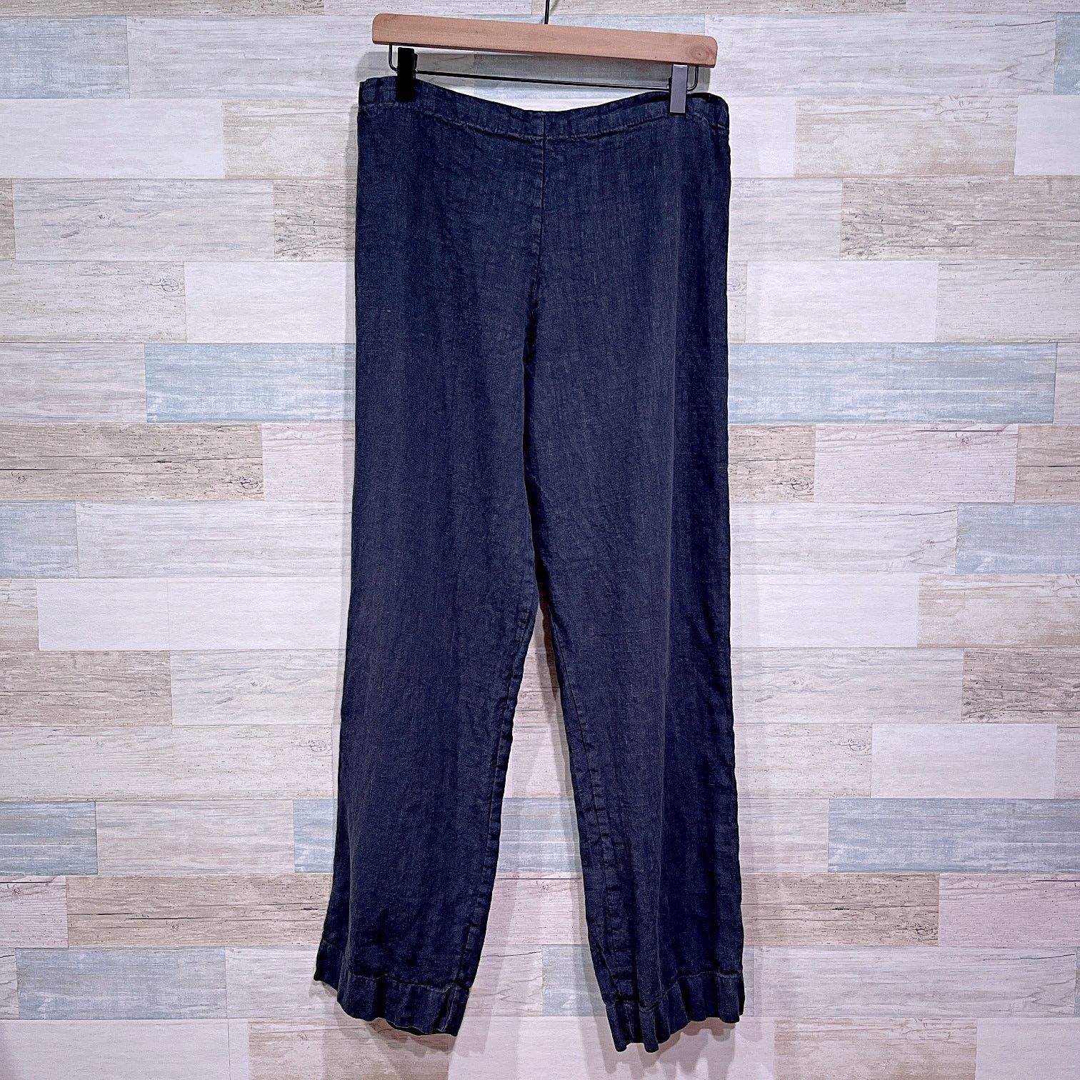 Bryn Walker × Vintage BRYN WALKER Linen Pull On Pants Black VTG USA Womens Large Size 28" / US 6 / IT 42 - 1 Thumbnail
