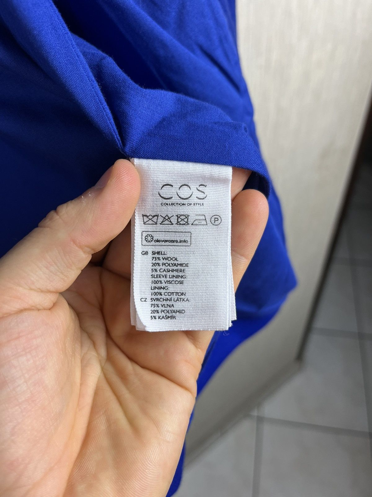 Cos × Designer COS wool cashmere blue zip coat jacket casual classic Size XS / US 0-2 / IT 36-38 - 17 Thumbnail