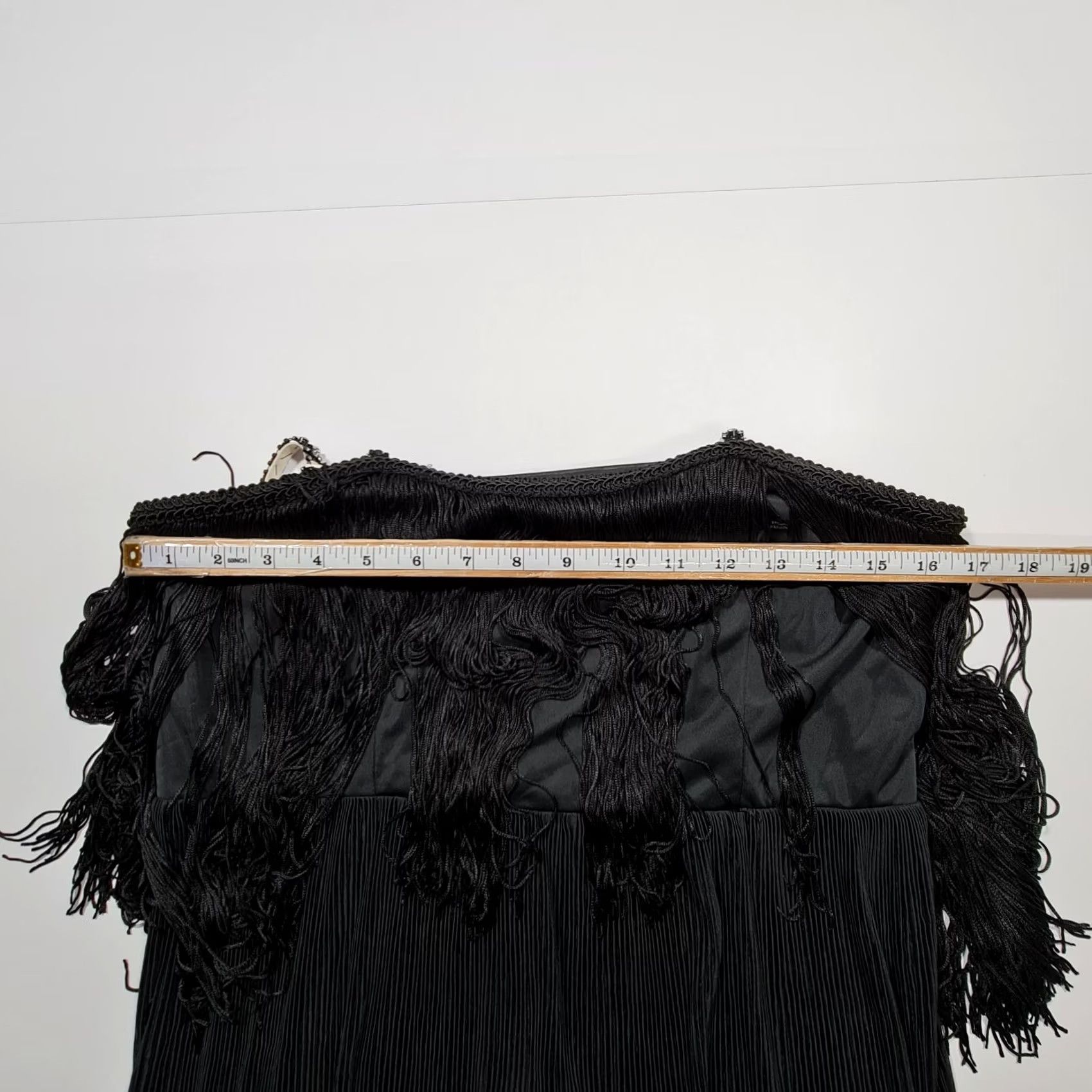 Vintage BIBA Dress Black 12 UK Sleeveless Fringe A-Line Knee Length Womens Dress Size XL / US 12-14 / IT 48-50 - 6 Thumbnail