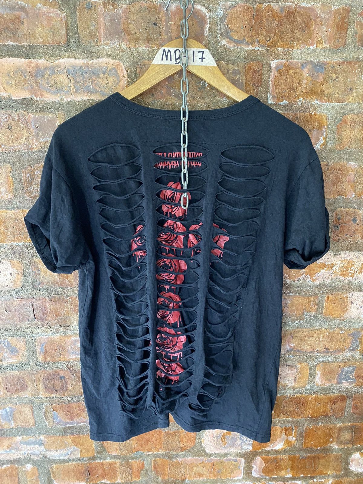 Super Lovers 2000s Hell Cat Punk Lazer Cut hagi Rose Cross tee Size US M / EU 48-50 / 2 - 8 Thumbnail