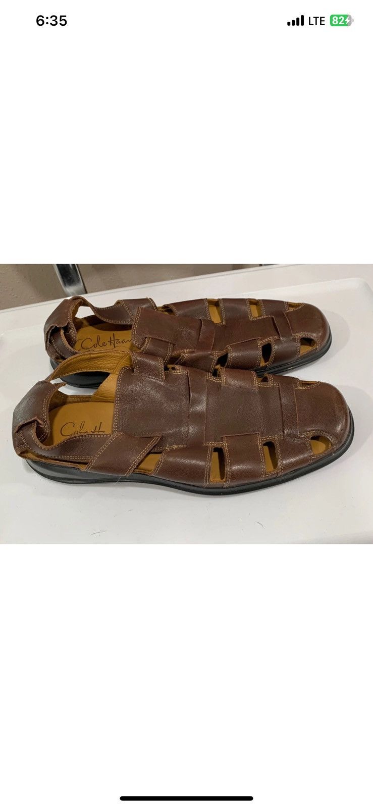 Cole Haan Cole Haan Men 10.5M Brown Leather Fisherman Sandal Dempsey Size US 10.5 / EU 43-44 - 5 Thumbnail