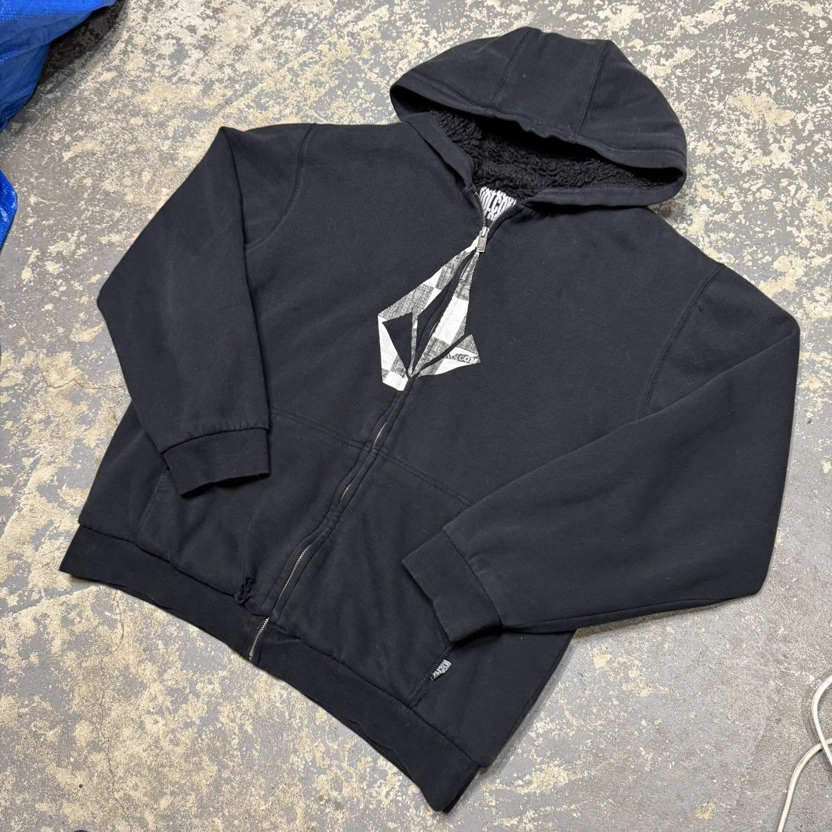 Volcom Vintage Volcom Furry Fuzzy Black Graphic 90s Zip Up Hoodie Size US L / EU 52-54 / 3 - 2 Thumbnail