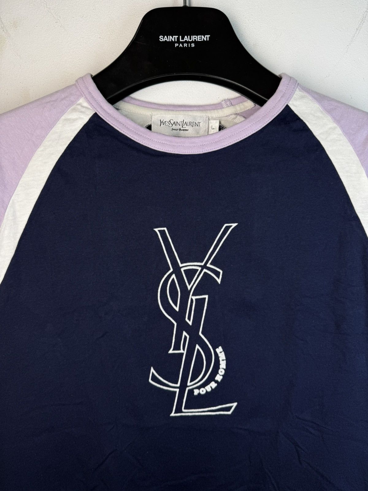 Yves Saint Laurent Blue YSL T-shirt Big Logo YSL Shirt Size US M / EU 48-50 / 2 - 16 Thumbnail