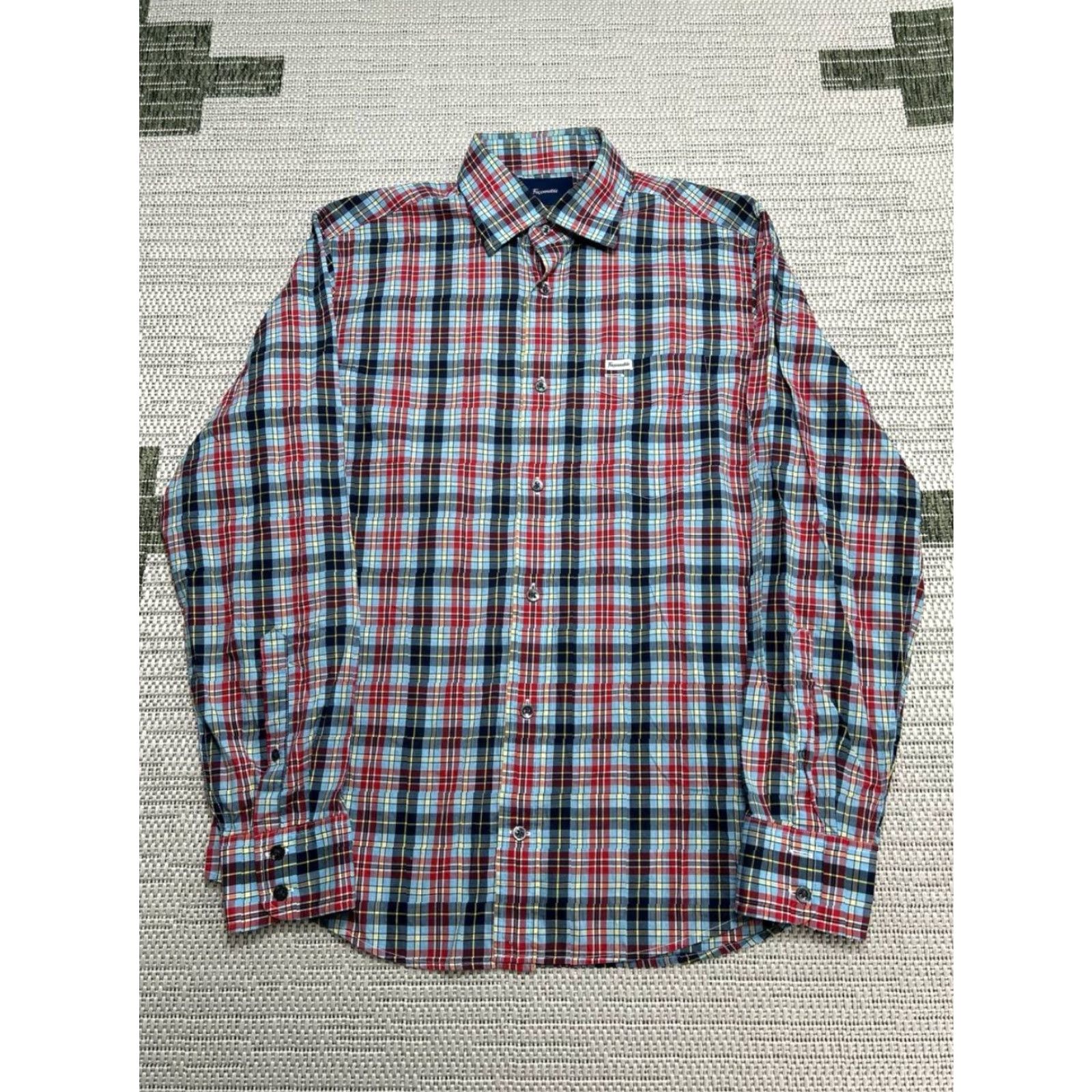 Faconnable Façonnable Club Fit Shirt Mens Small Multicolor Cotton Plaid Casual Button Up Size US S / EU 44-46 / 1 - 2 Thumbnail
