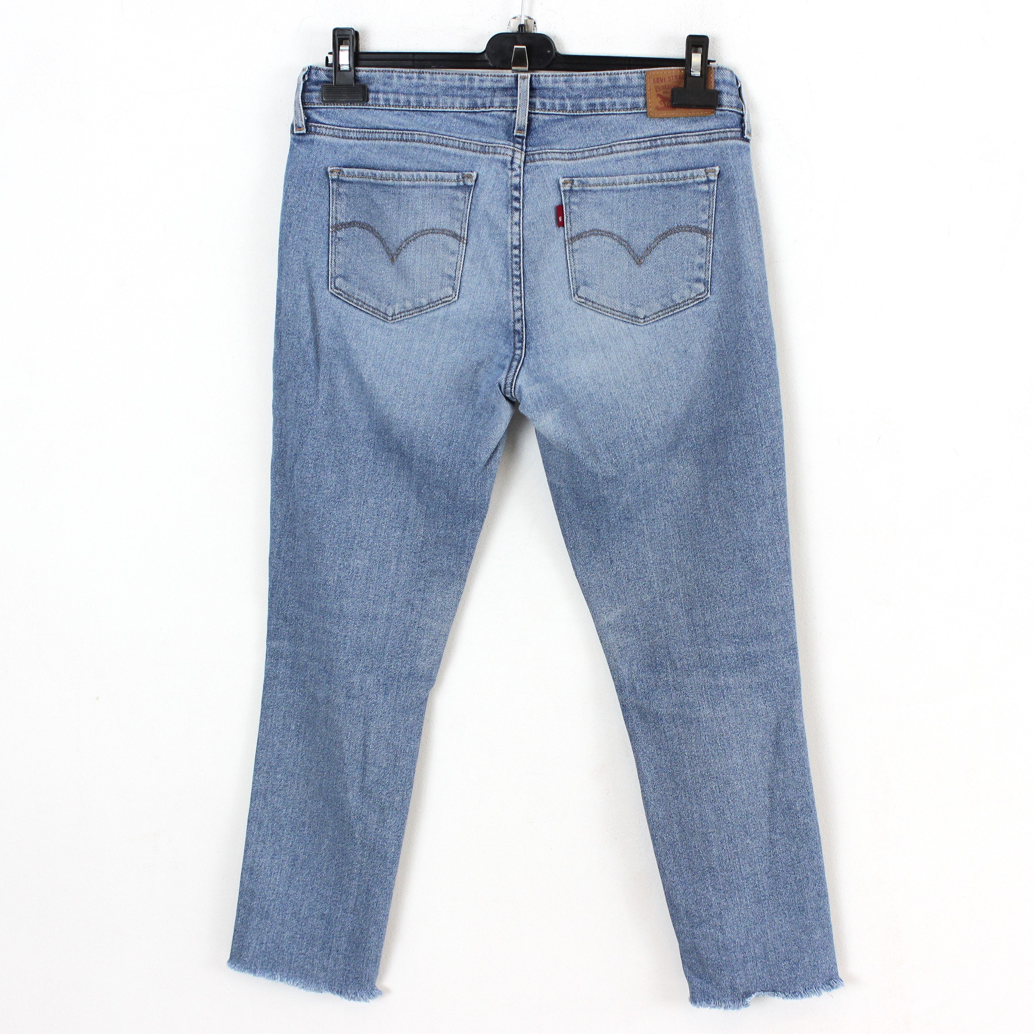 Levi's 711 Skinny W28 Cropped Denim Jeans Slim Fit Trousers Pants Size 28" / US 6 / IT 42 - 2 Thumbnail