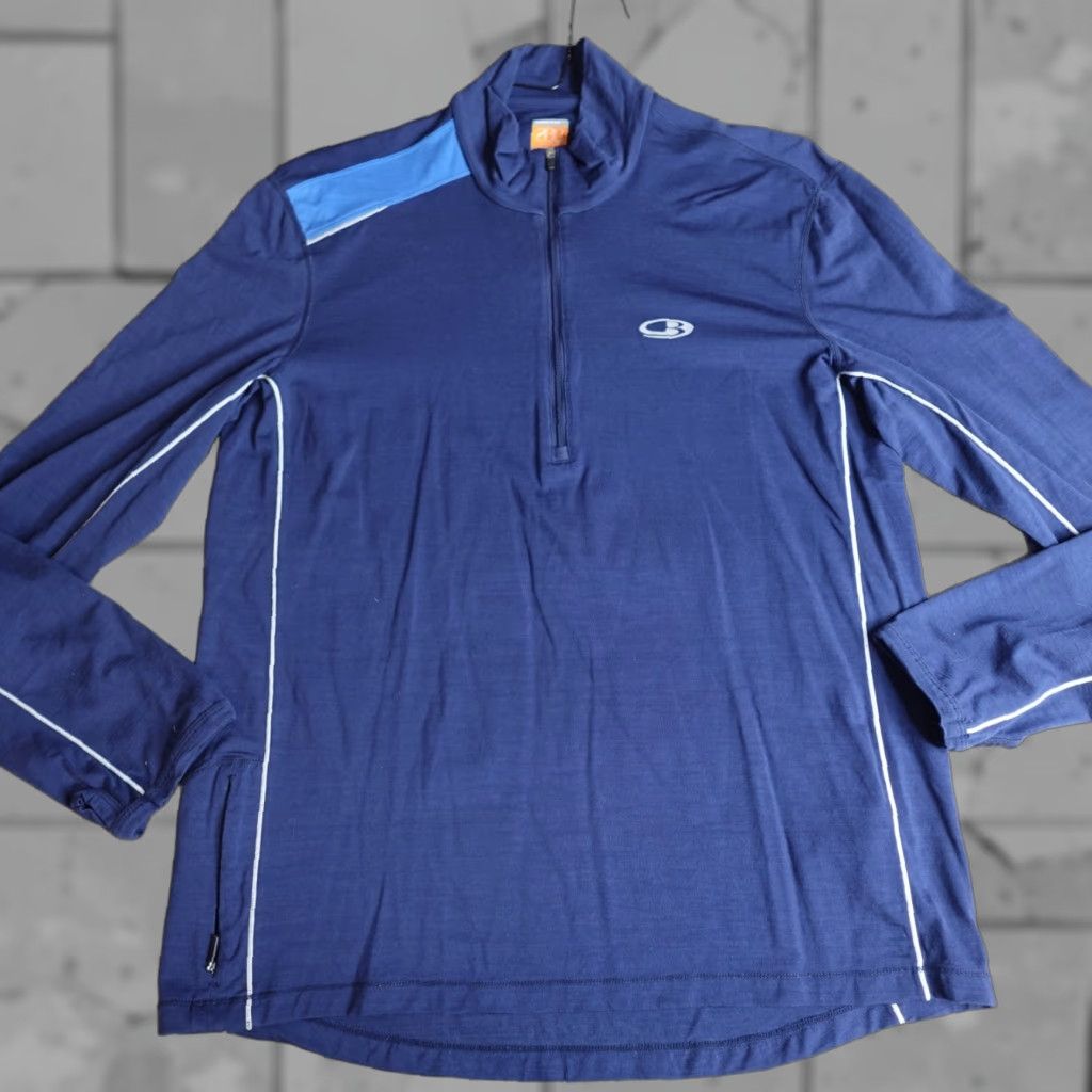 Icebreaker Icebreaker Sweater 1/4 Zip Merino Wool Pullover M Blue Size US M / EU 48-50 / 2 - 1 Thumbnail