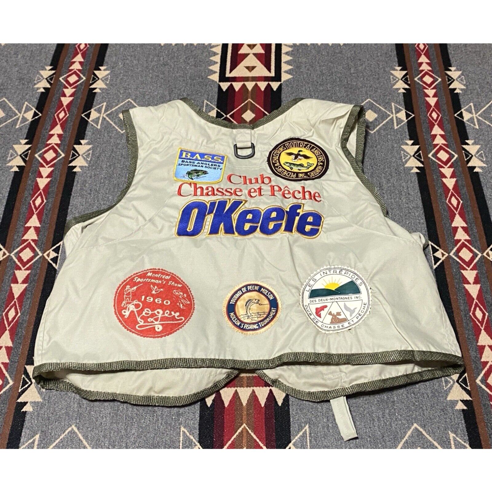 image of Vintage Salmo Salar 1960S Montreal Sportsman’S Show Patch “Roger” Fishing Best Size M T67 in White