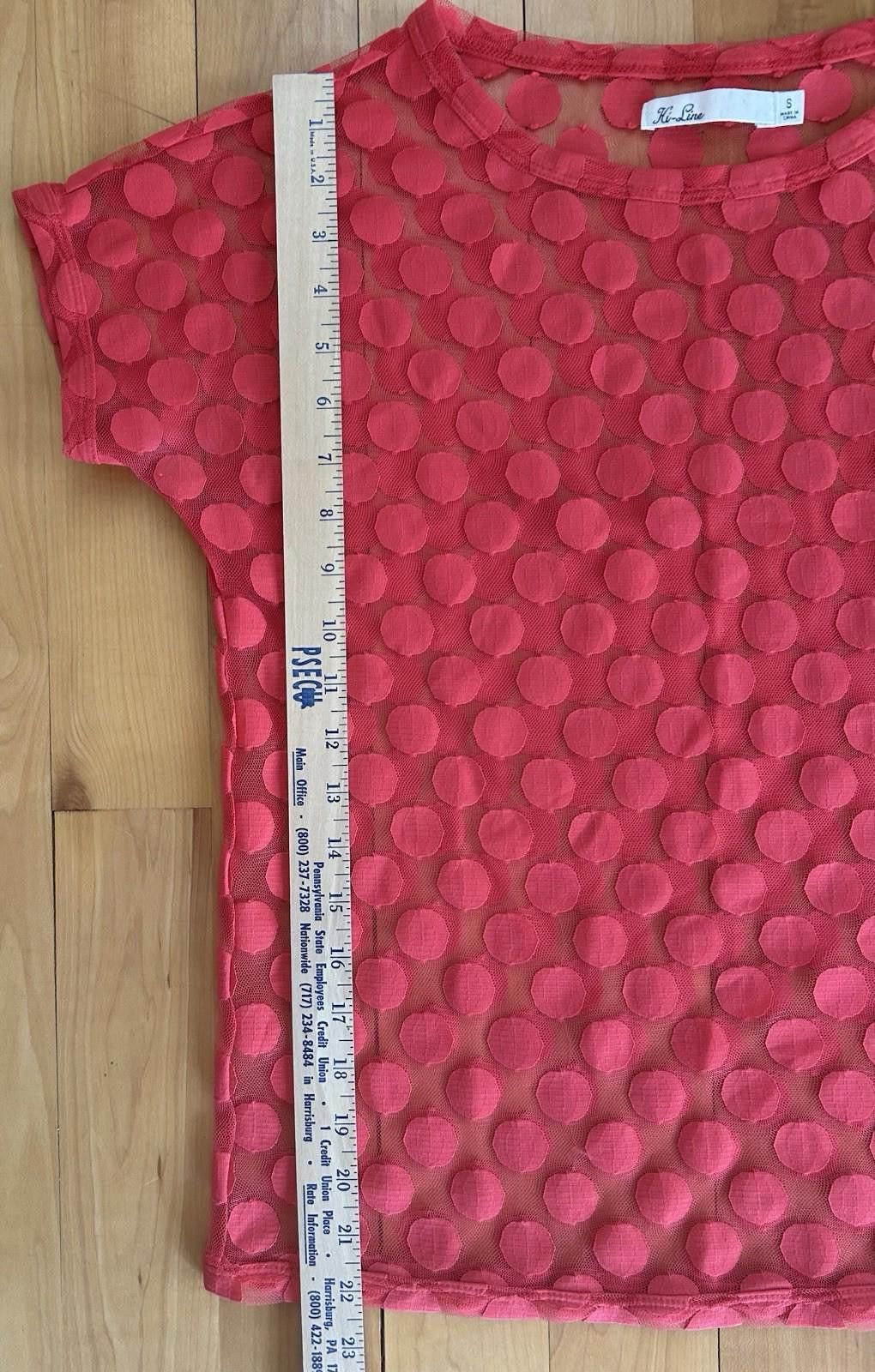 Madewell EUC Madewell HI-LINE Orange Sheer Mesh w/ Large Polka Dots Size S / US 4 / IT 40 - 3 Thumbnail