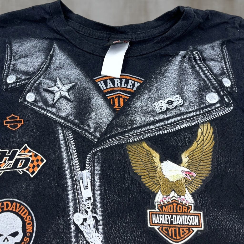 Harley Davidson Harley-Davidson Shirt Women Small Black Biker Tee Y2K All Over Ladies Vintage No Size S / US 4 / IT 40 - 1 Thumbnail