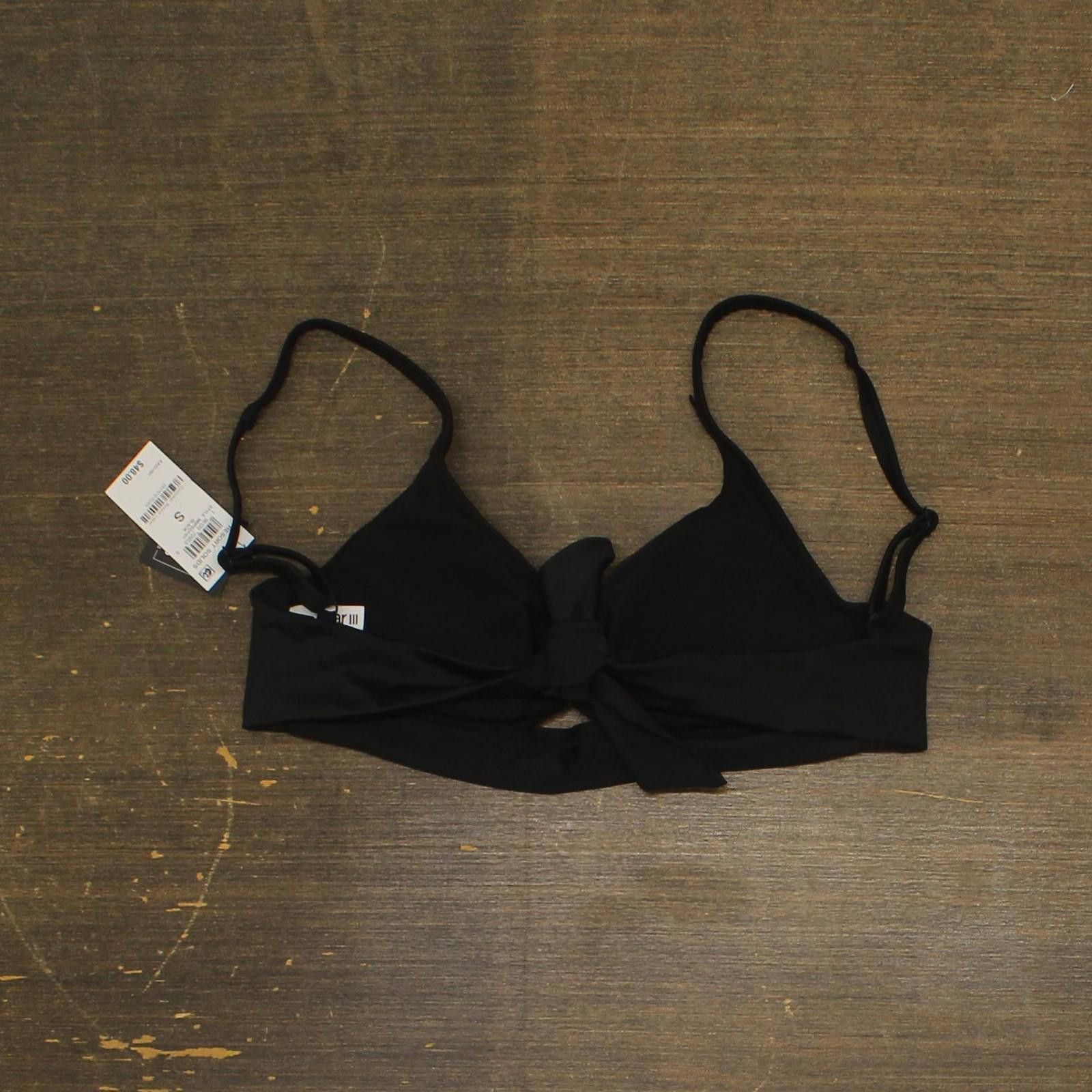 Bar III Bar Iii Womens Ring-detail Bikini Swim Top Mbrs24101 Black S Size ONE SIZE - 2 Thumbnail