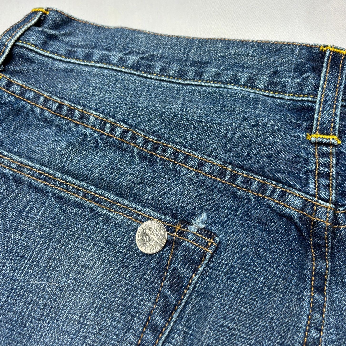 Sid Mashburn $325 Sid Mashburn Japanese Selvedge Deep Indigo Jeans 33x32 Size US 33 - 11 Thumbnail