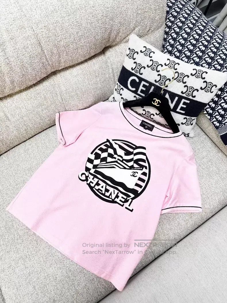 Chanel Chanel Pink and white sailing cruise pattern short-sleeved Size XS / US 0-2 / IT 36-38 - 2 Thumbnail