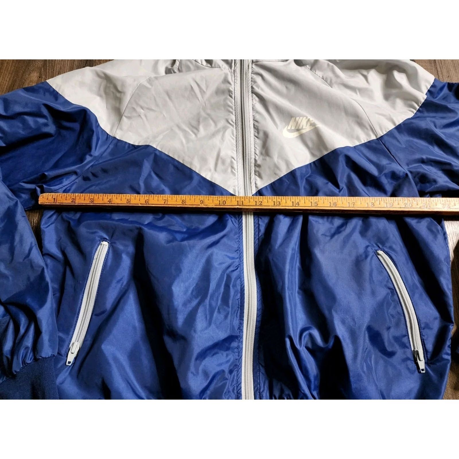 Nike Vintage Nike Windbreaker Jacket - Nylon Running Coat, Hood, Zip, Blue, Size L, Mens, 70s Retro Size US L / EU 52-54 / 3 - 3 Thumbnail