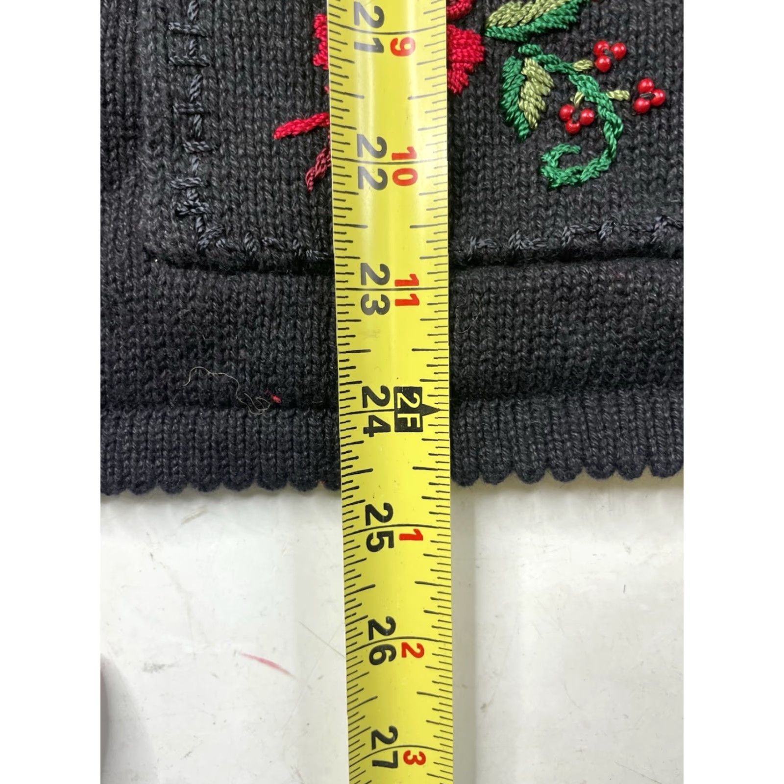 Vintage VINTAGE ERIKA Women's Cardigan Sweater Beaded Embroidered Black Christmas Medium Size M / US 6-8 / IT 42-44 - 5 Thumbnail