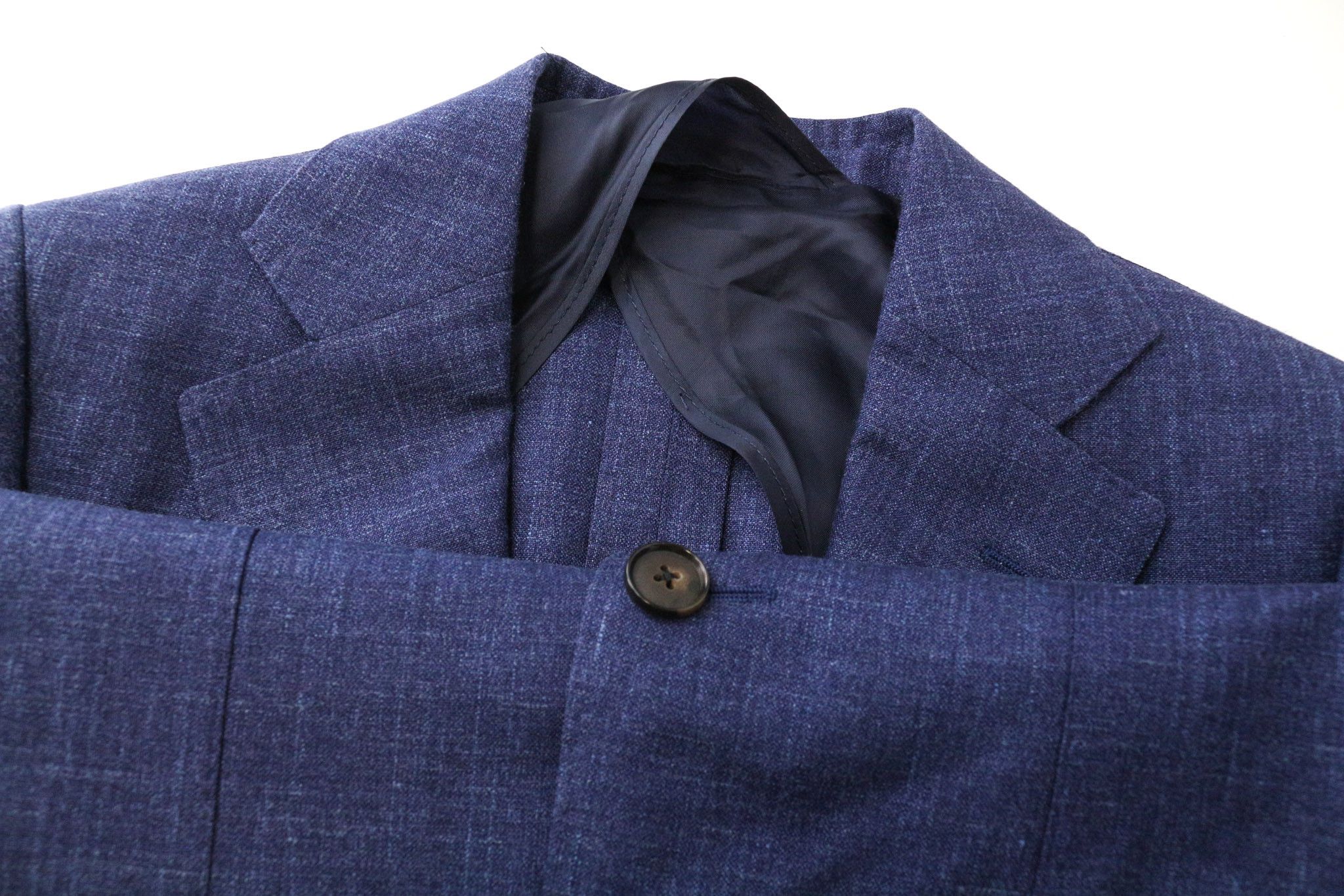 Suitsupply LA SPALLA UK32R Blue Wool Silk Linen Melange Blazer 75644 Size 34S - 7 Thumbnail