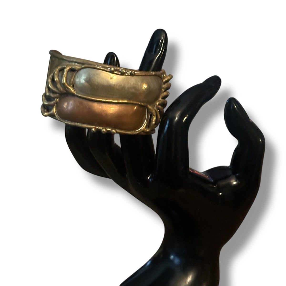 Vintage Vintage Artisan brass and copper wide cuff bracelet Size ONE SIZE - 2 Thumbnail