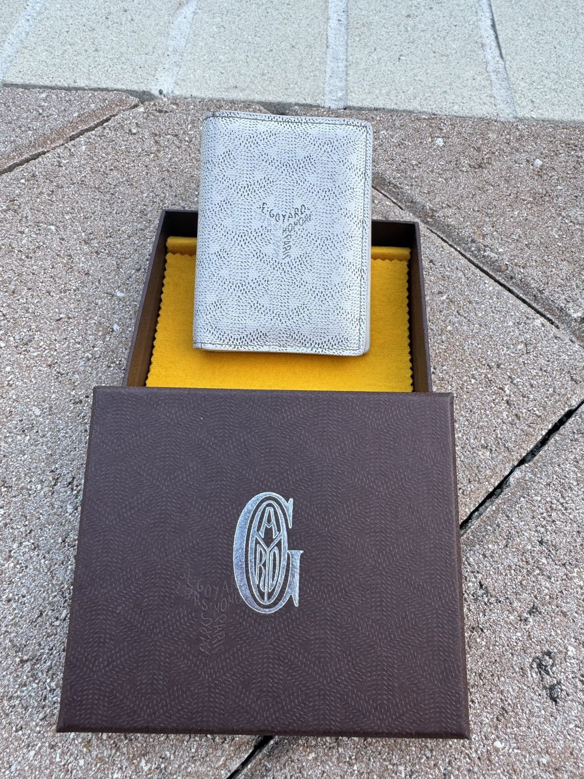 image of Goyard Saint Marc Wallet White With Box, Men's