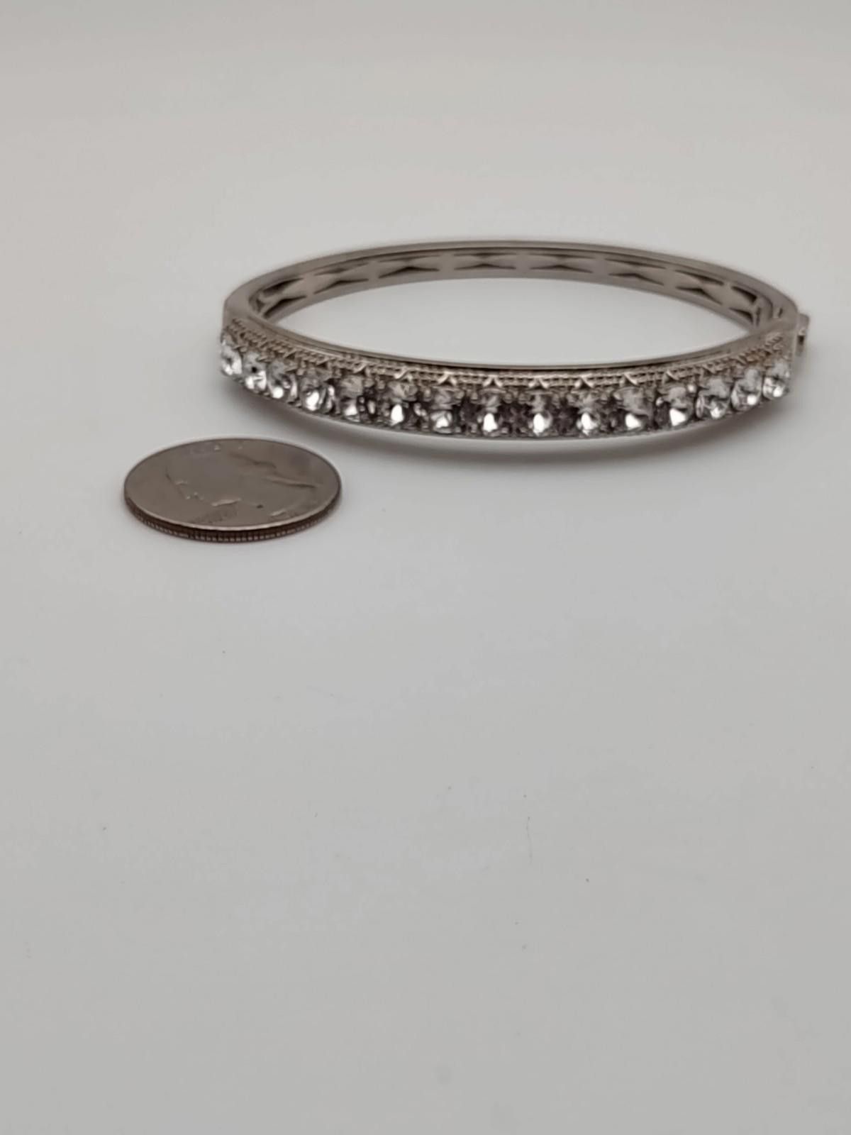 Other STS Karis Platinum Plated Stainless Steel Crystal Bangle Size ONE SIZE - 2 Thumbnail
