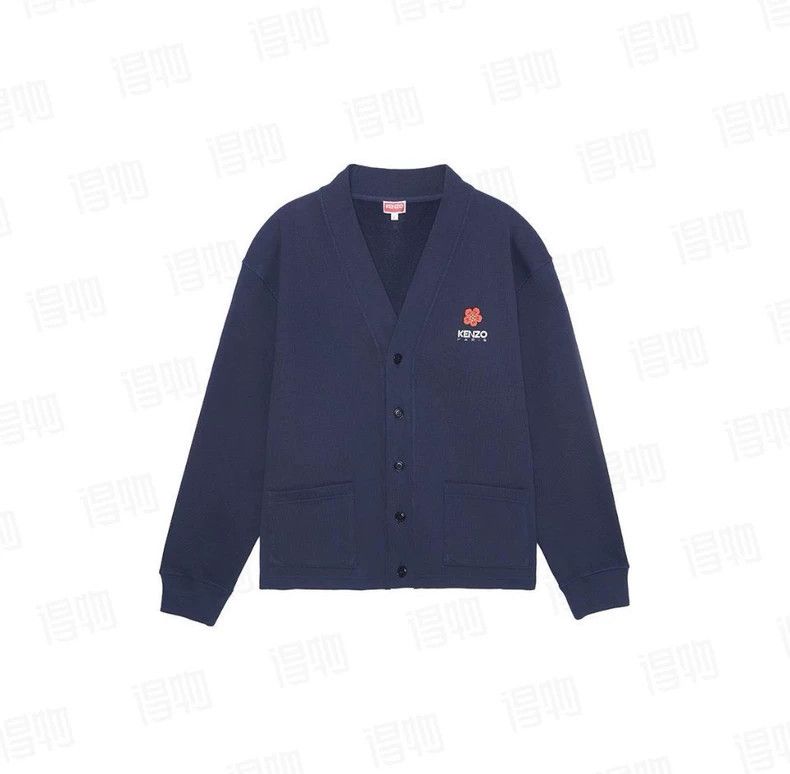 Kenzo KENZO Back flower letter print V-neck single row knit swea Size US L / EU 52-54 / 3 - 1 Thumbnail