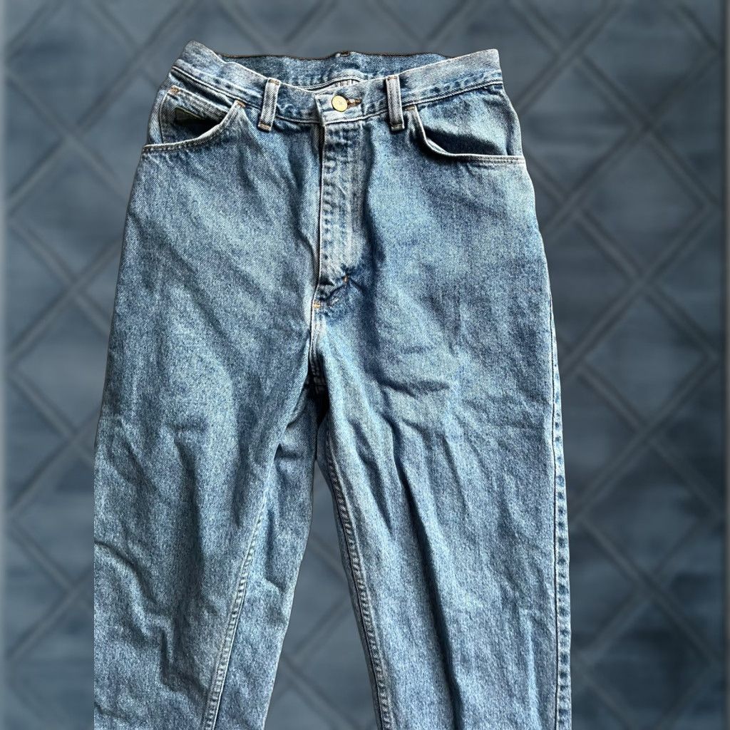 Wrangler VINTAGE Wrangler Jeans 10L USA MSR01 Denim High Rise Tapered Mom Blue Black 1990s Western Size 32" / US 10 / IT 46 - 1 Thumbnail