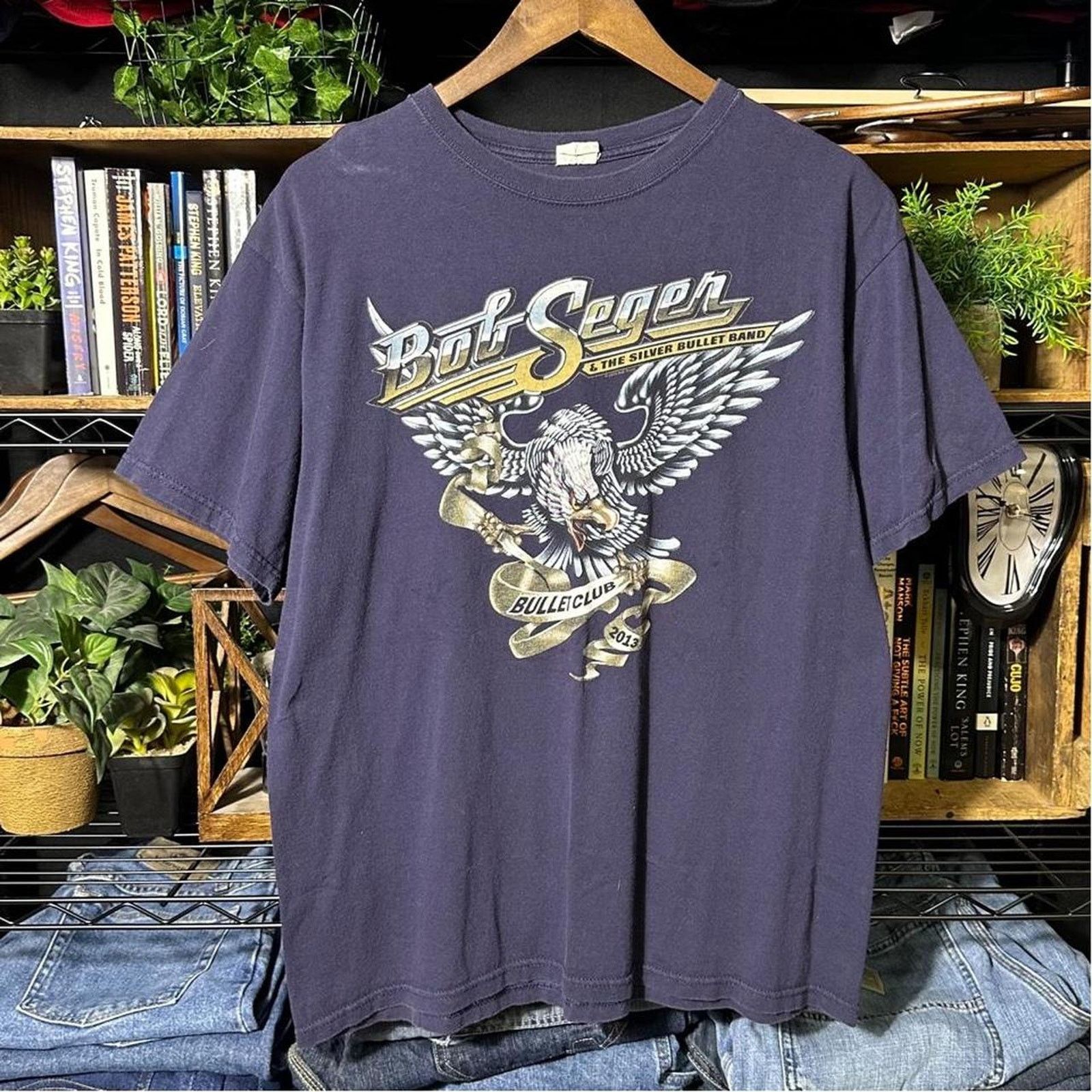 Anvil Bob Seger 2013 Silver Bullet Band Tee Large Blue Eagle Shirt Size US L / EU 52-54 / 3 - 1 Thumbnail
