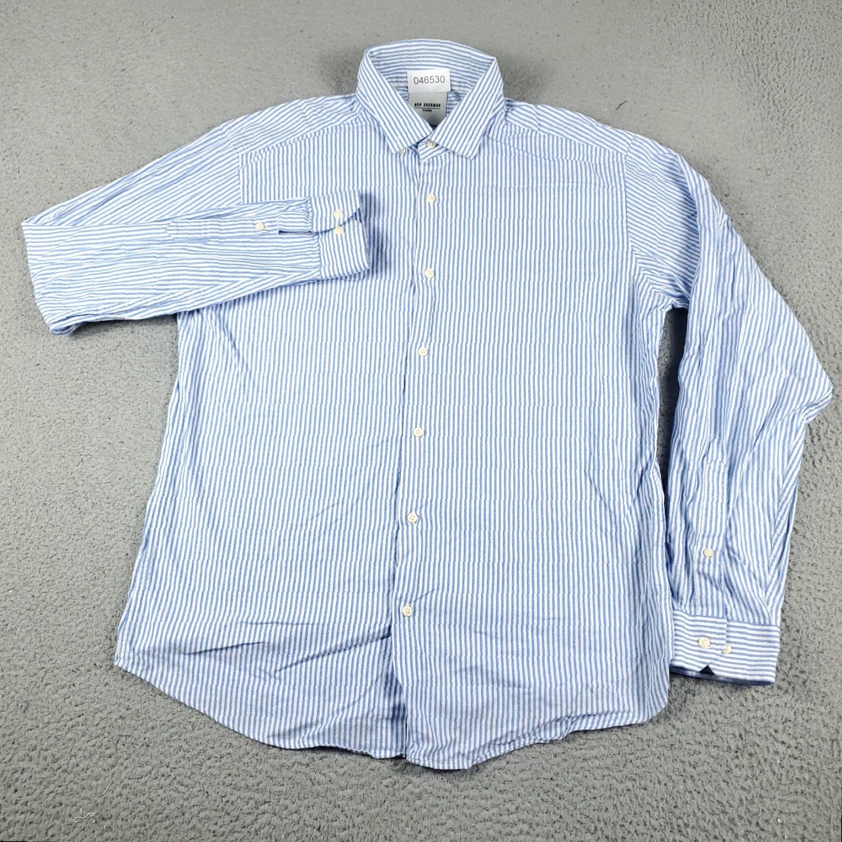 Ben Sherman Ben Sherman Shirt Mens Large Blue Striped Button-Up Long Sleeve Casual Formal Workwear Classic Preppy Mens Size US L / EU 52-54 / 3 - 2 Thumbnail
