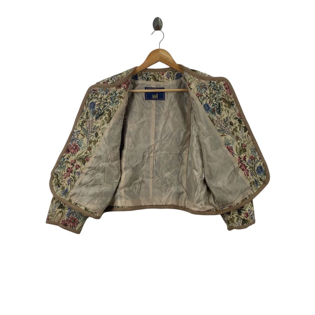 Vintage Vintage COCK TOWN Floral Tapestry Cropped Jacket Gobelin Size L / US 10 / IT 46 - 7 Thumbnail