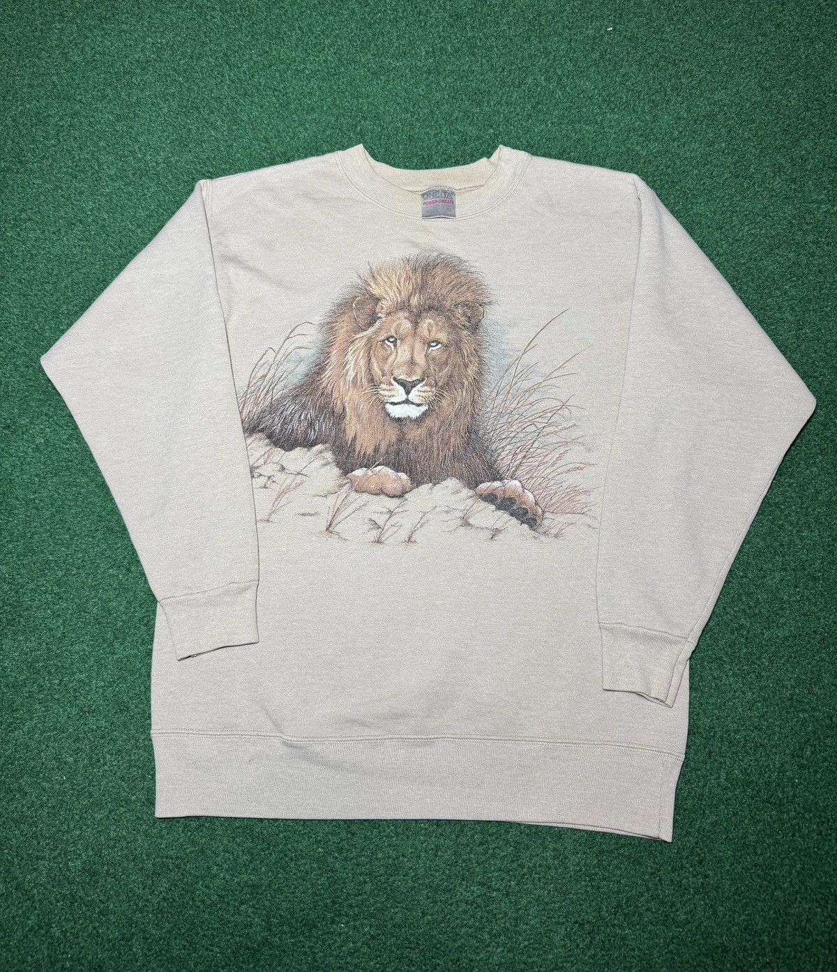 Vintage Oneita Lion Graphic Vintage Crewneck 90s 20x27 Sweatshirt Size US M / EU 48-50 / 2 - 1 Thumbnail