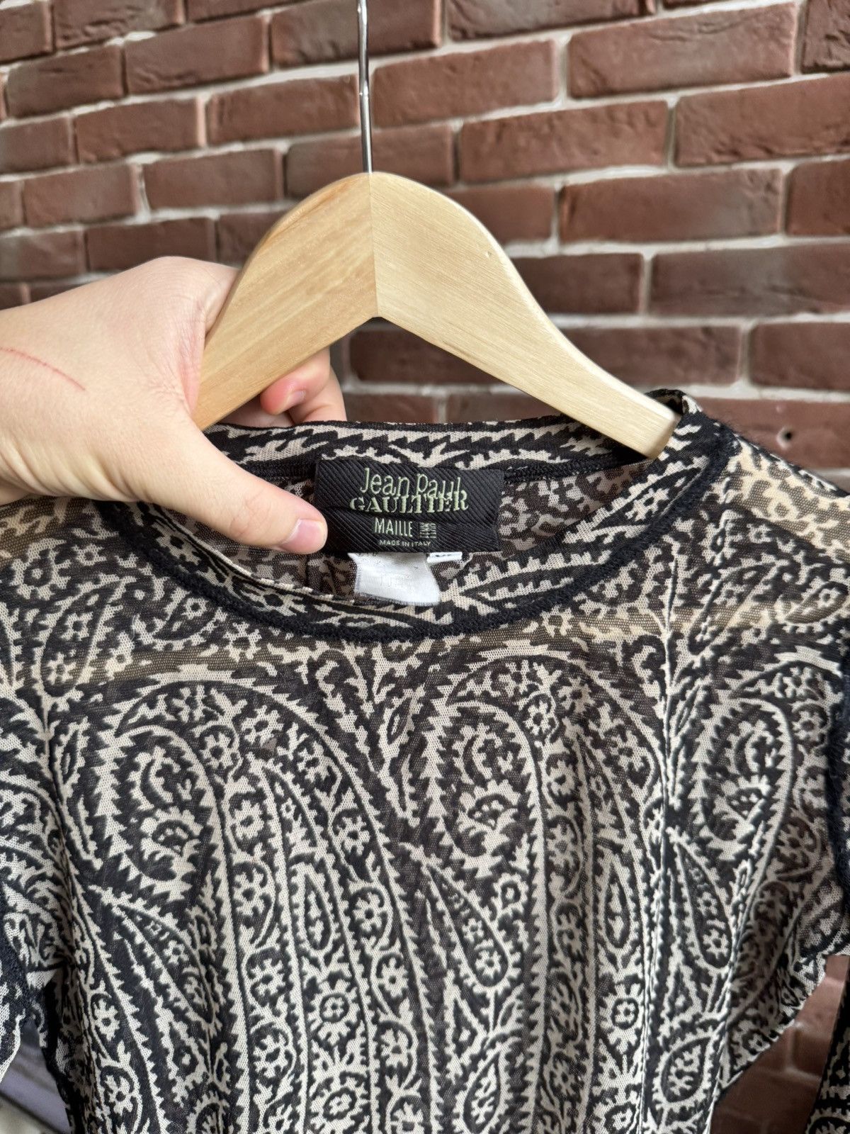 Jean Paul Gaultier Vintage 90s Jean Paul Gaultier Paisley Mesh LS TOP JP Shirt Size XL / US 12-14 / IT 48-50 - 9 Thumbnail
