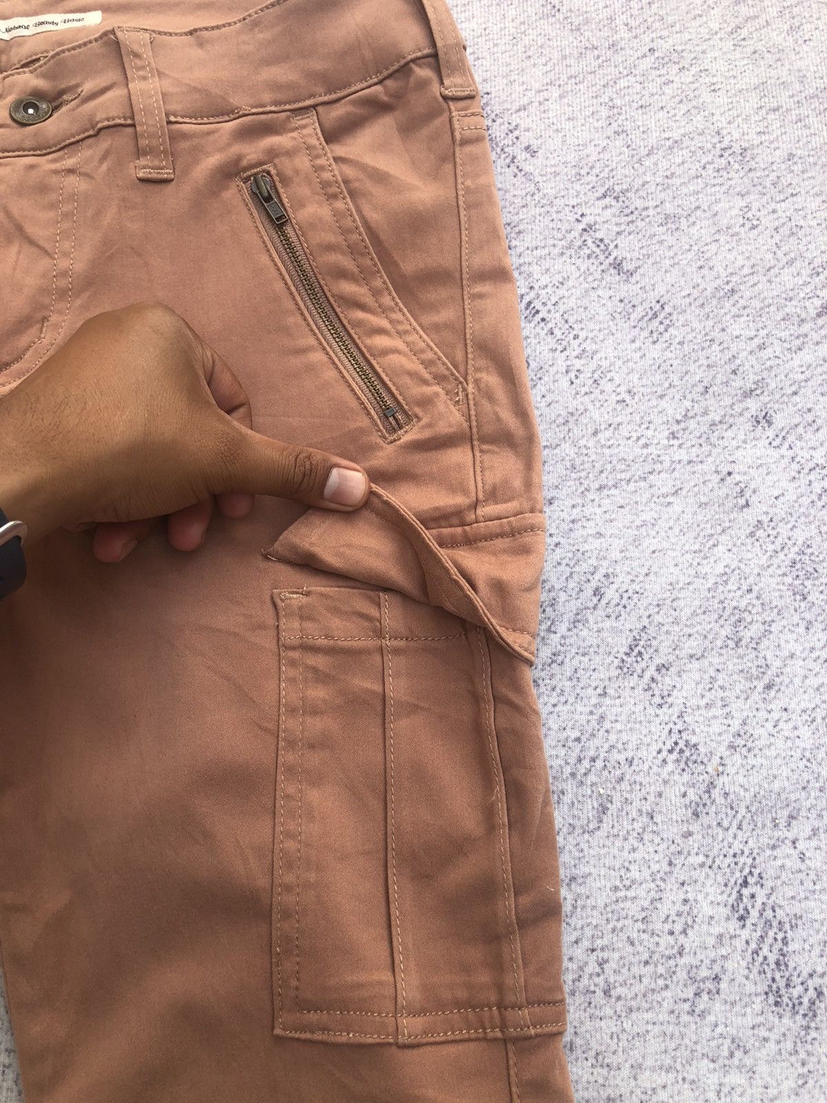 Beauty Beast × Japanese Brand Slim Fit Beige Cargo Trousers Multi Pocket Pants Size US 27 - 5 Thumbnail