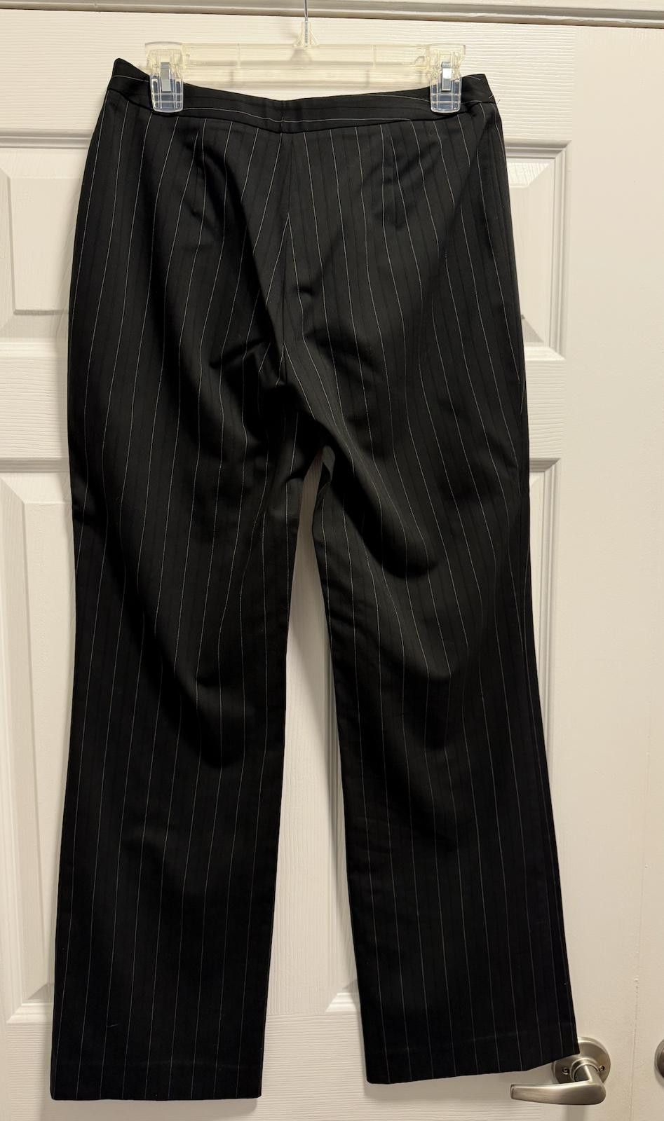 Ann Taylor Style & Co Black Pinstripe Pants Sz 6 Workwear Classic Vinta Size 30" / US 8 / IT 44 - 2 Thumbnail