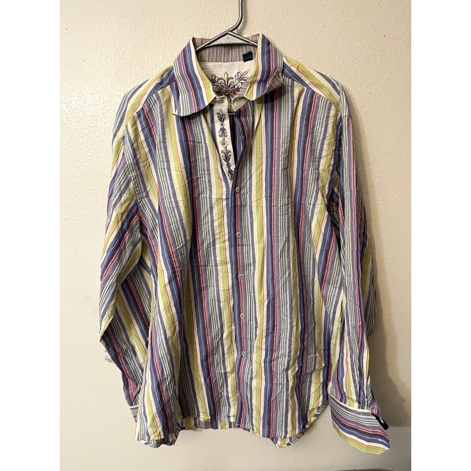Robert Graham Robert Graham Men's XL Button-Up Shirt Striped Long Sleeve Collared Dress Shirt Size 46R - 2 Thumbnail
