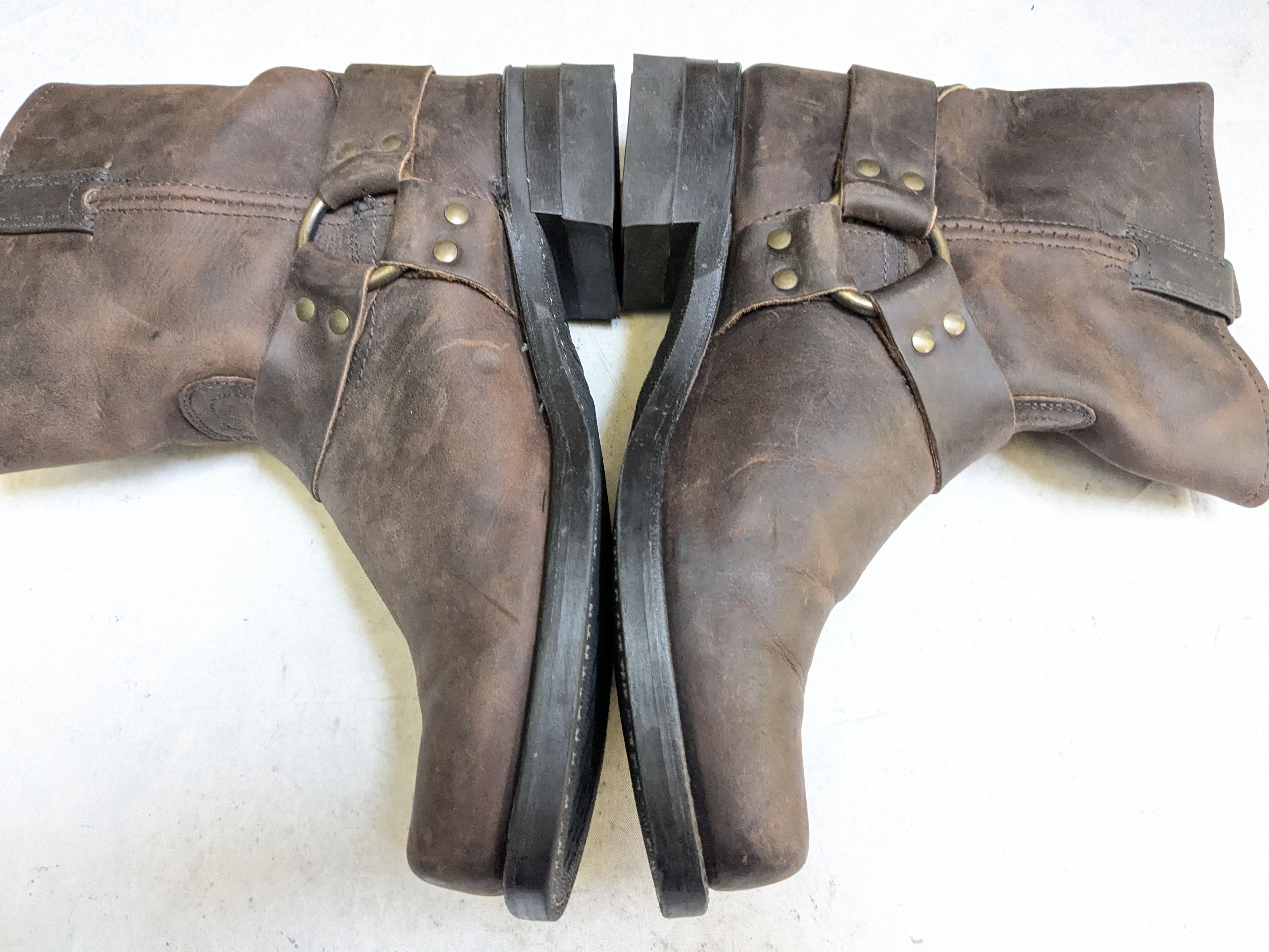 Frye Frye Harness Boots Brown Leather 11 M Buckle Strap Size US 11 / EU 44 - 9 Thumbnail